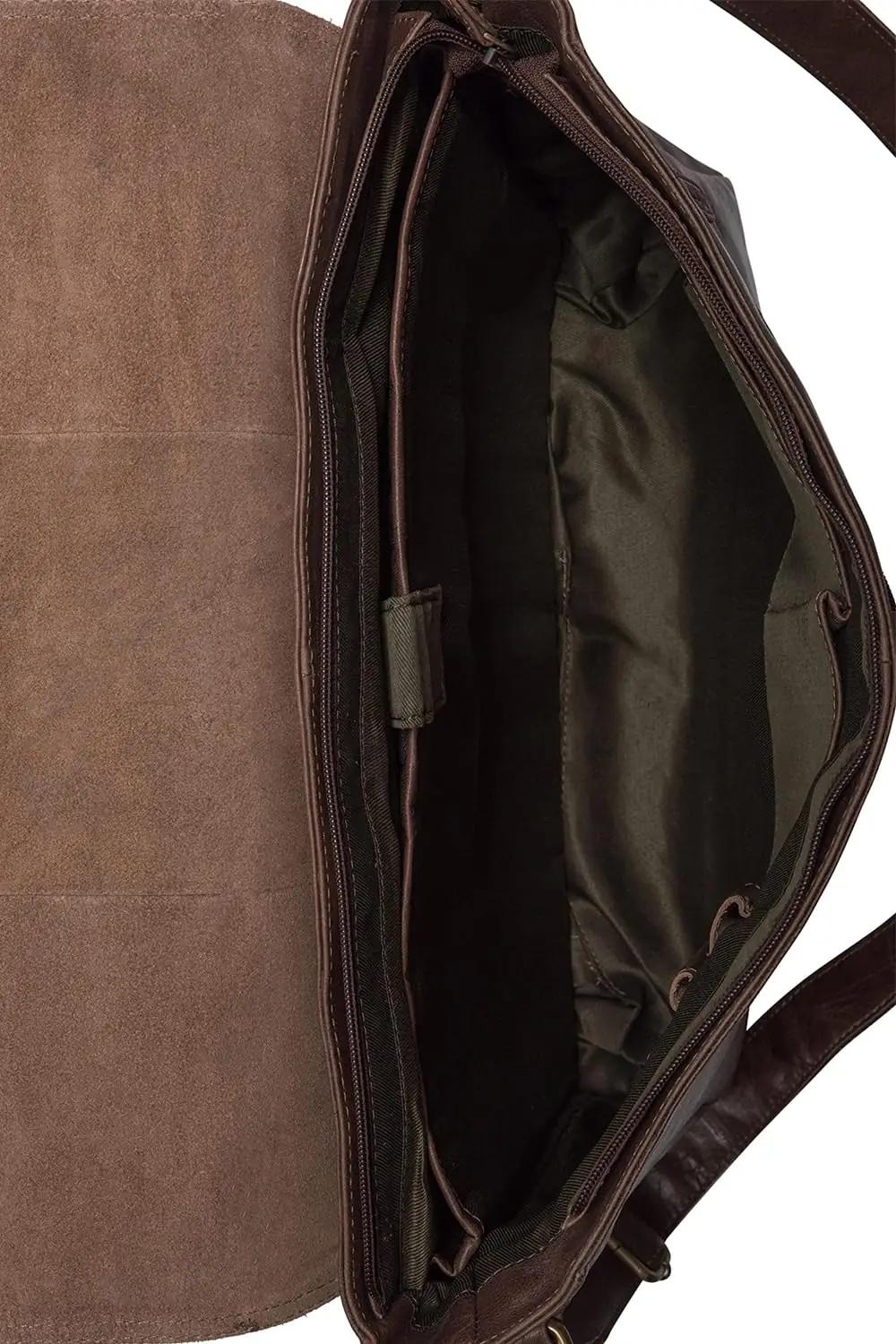 LEABAGS Buffalo-nahast õlakott 15″ sülearvutile, vintage – lisavaade