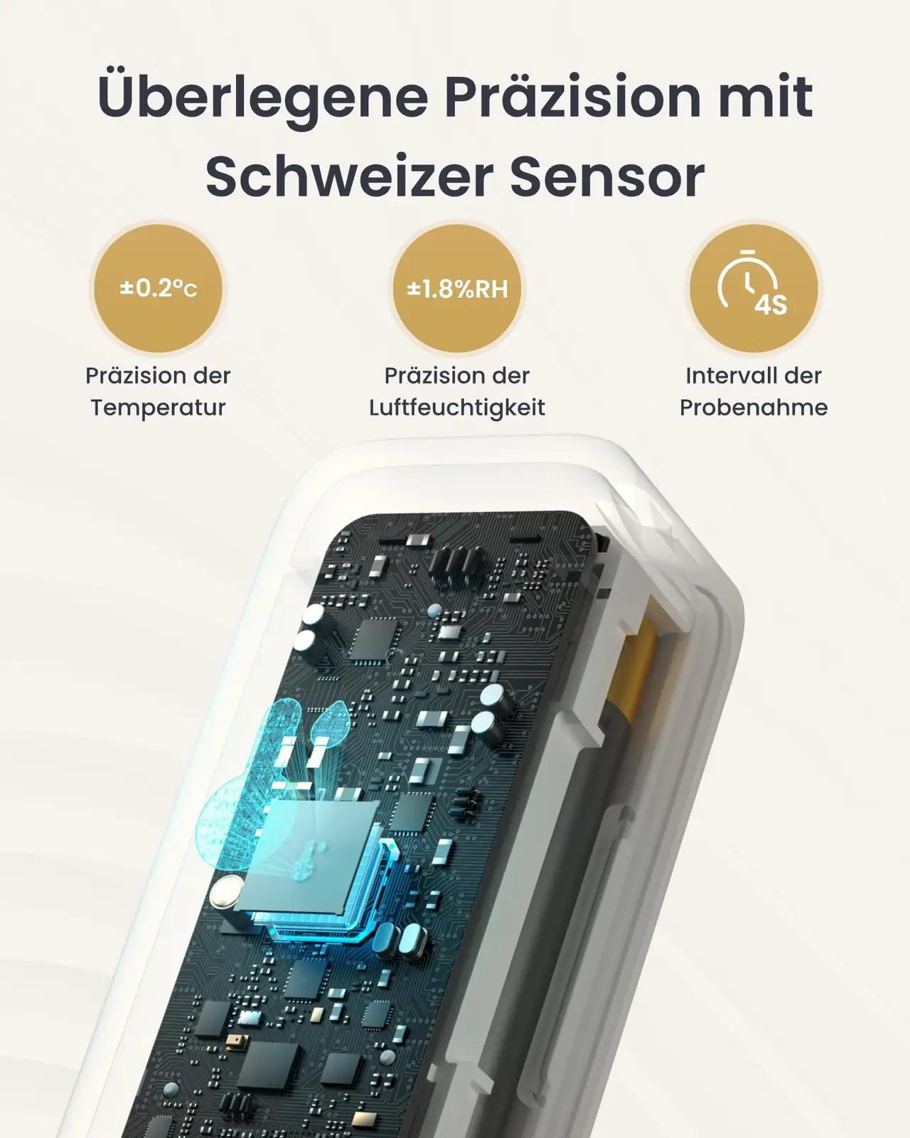 SwitchBot vastupidav niiskus- ja temperatuuriandur komplekt – pakend ja tarvikud