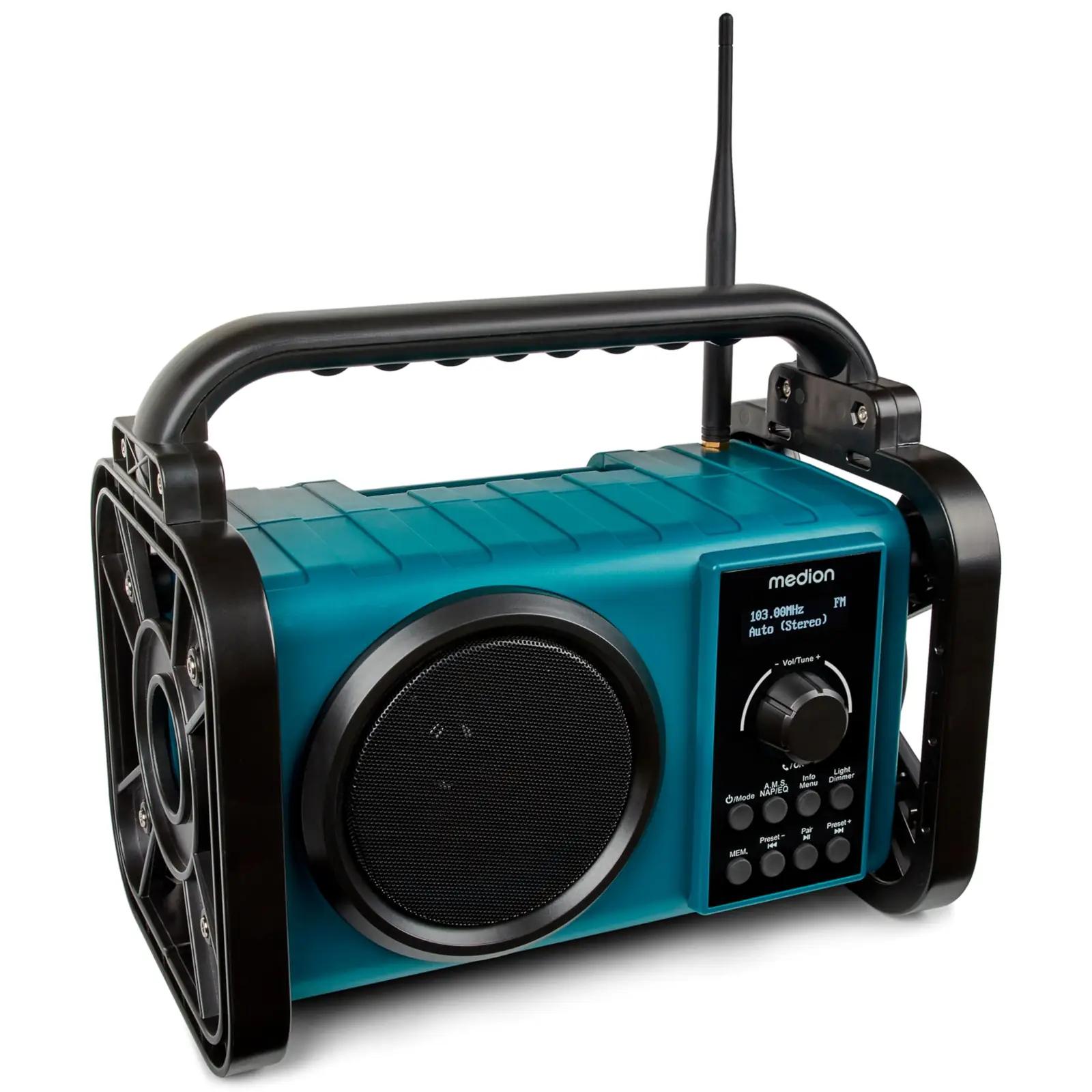 MEDION töökindel bauştellenradio DAB+ ja LED-töövalgustus