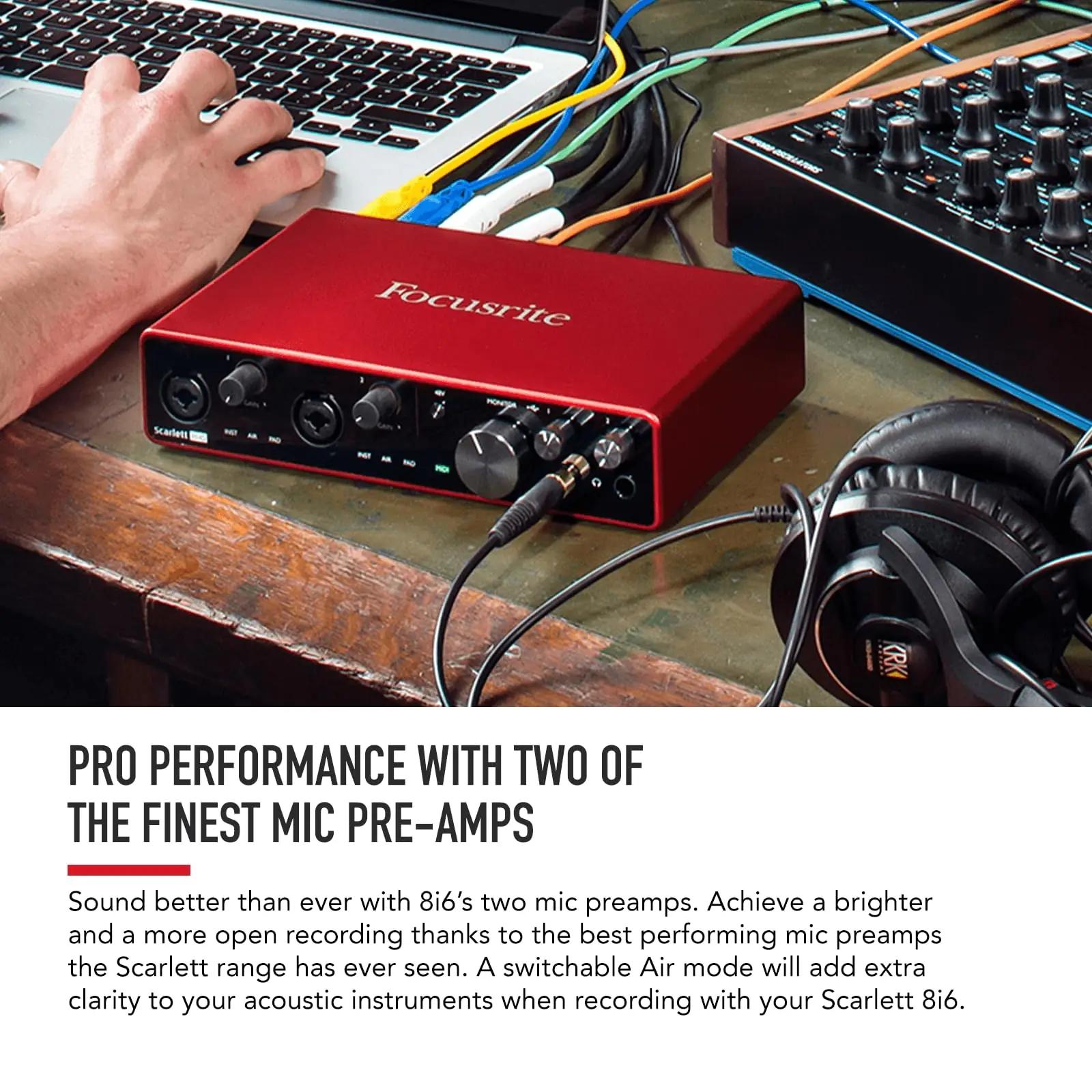 Focusrite Scarlett 8i6 – muusikariistad ja dj-varustus – pakend ja tarvikud