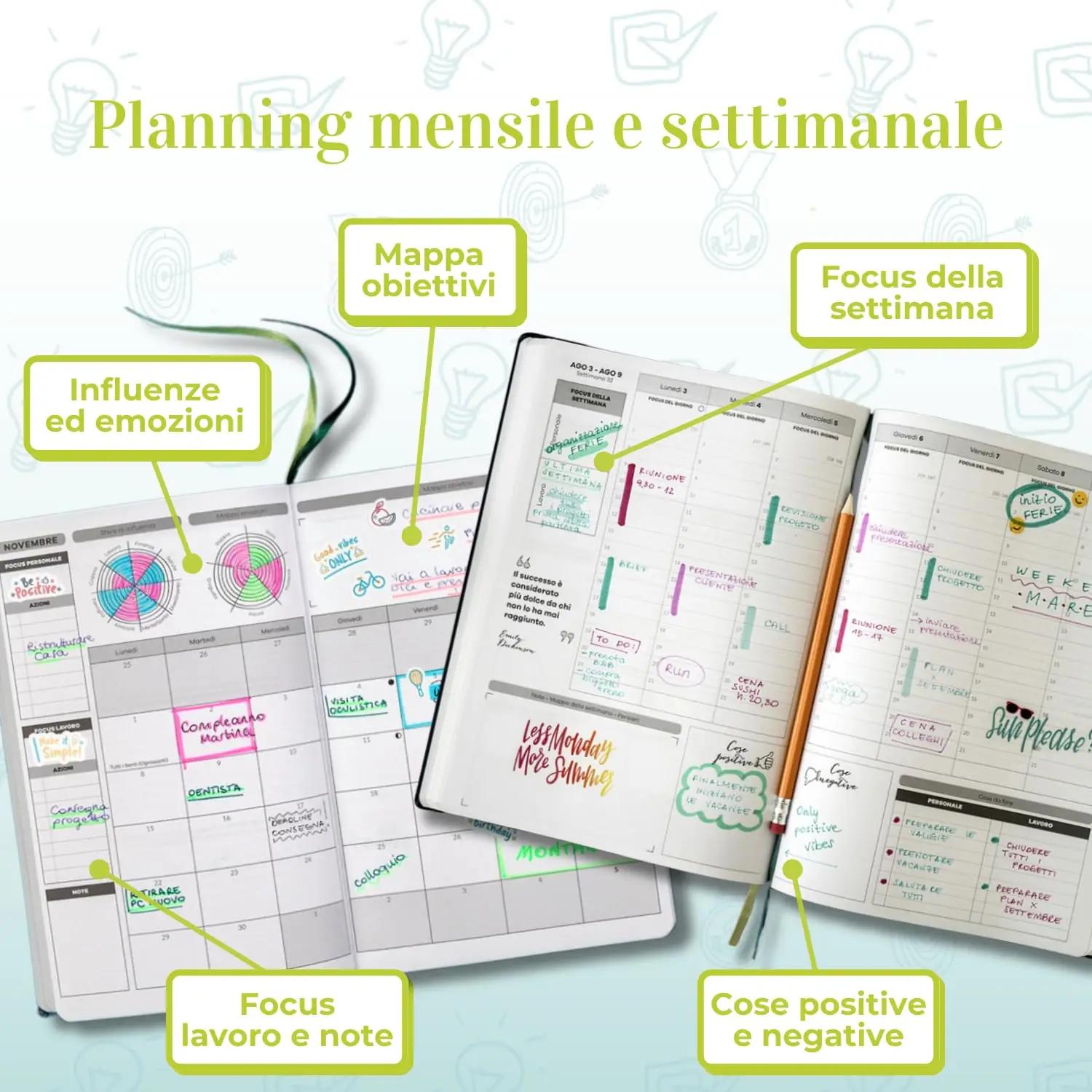 Life Planner Plan It, Do It! – pastellvioletne 12-kuuline planner – kasutusnäide