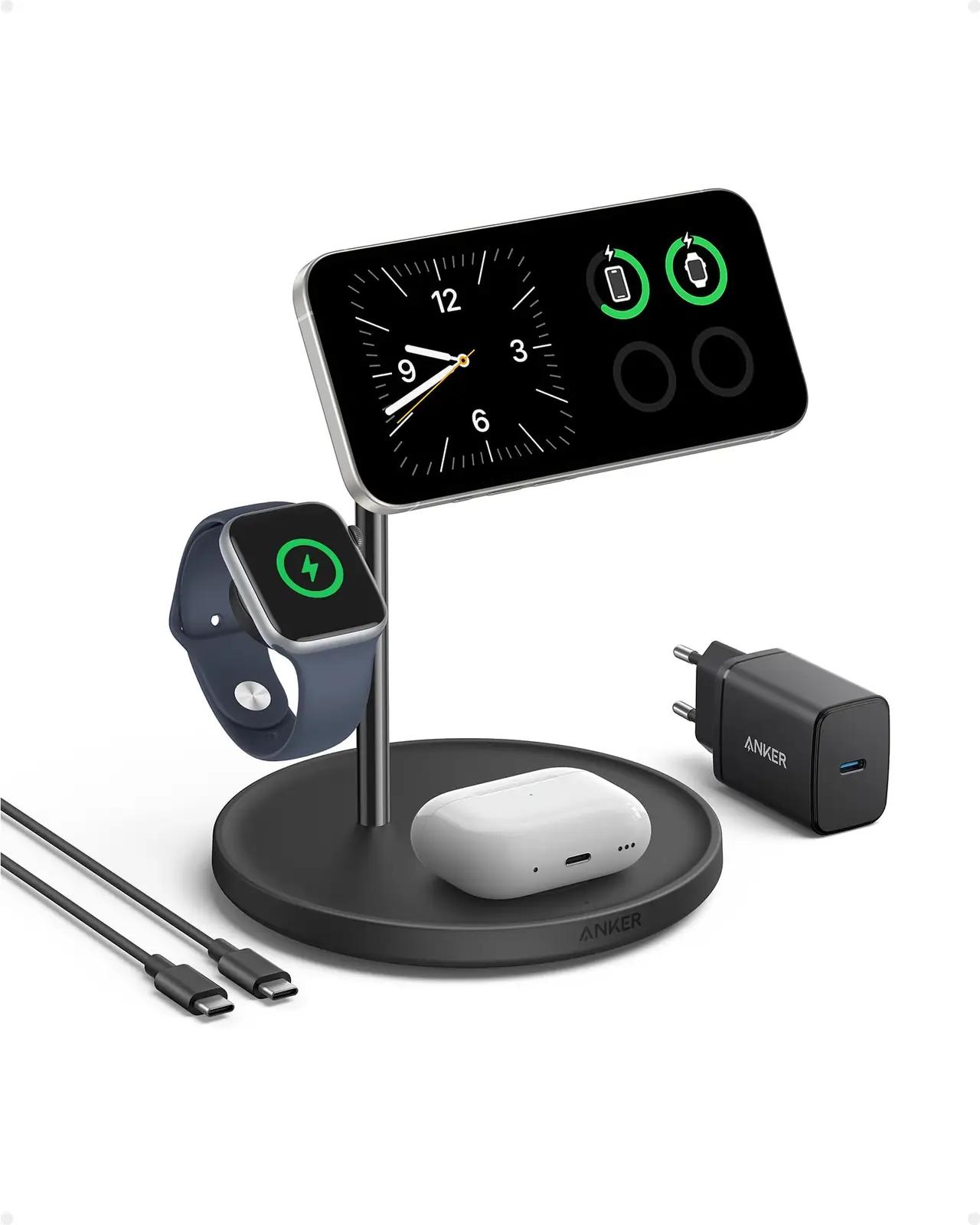 Anker 3-in-1 traadita laadija — kompaktne kõigi seadmete