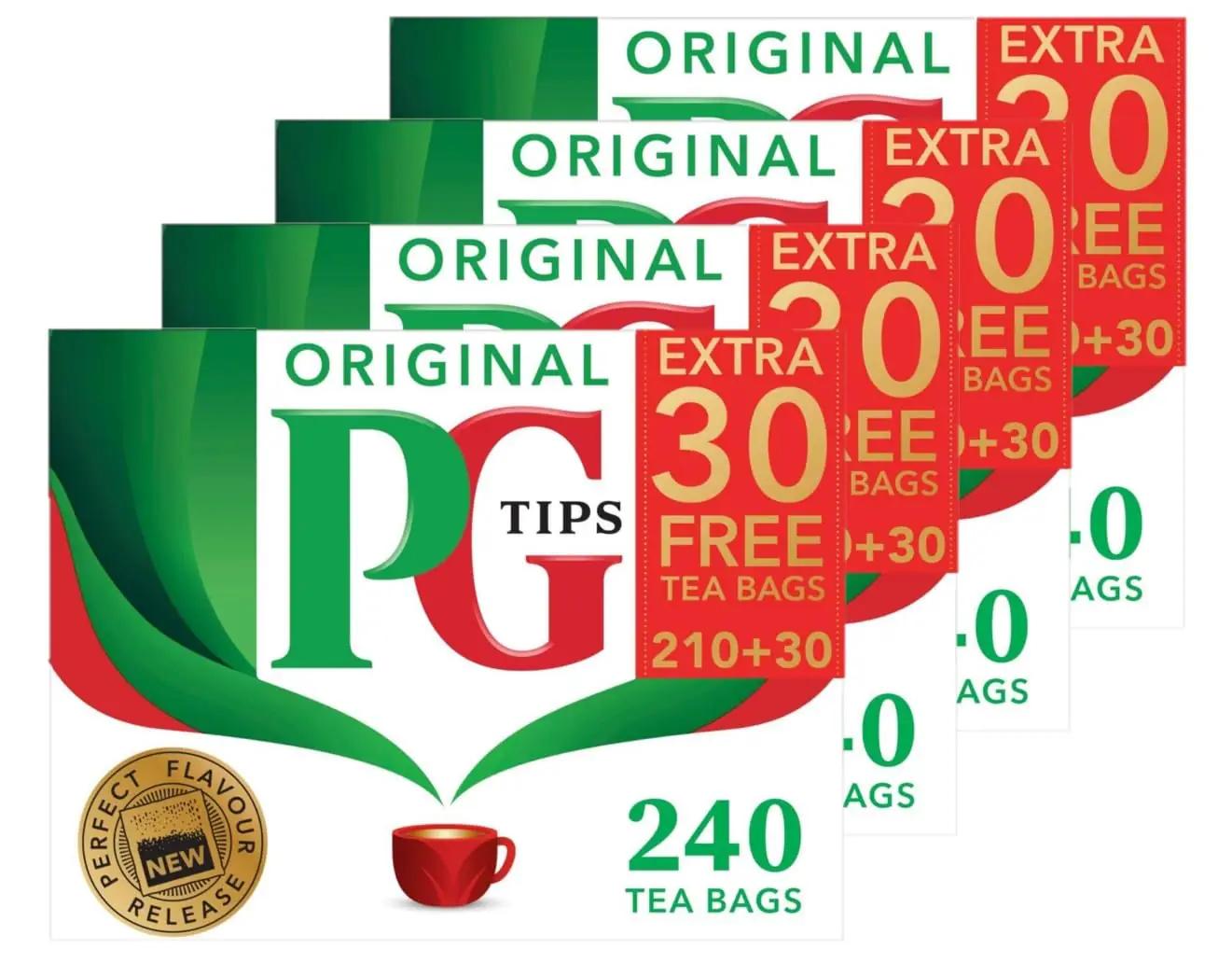 PG tips kvaliteetne must tee 4×240 teekotti kingituseks