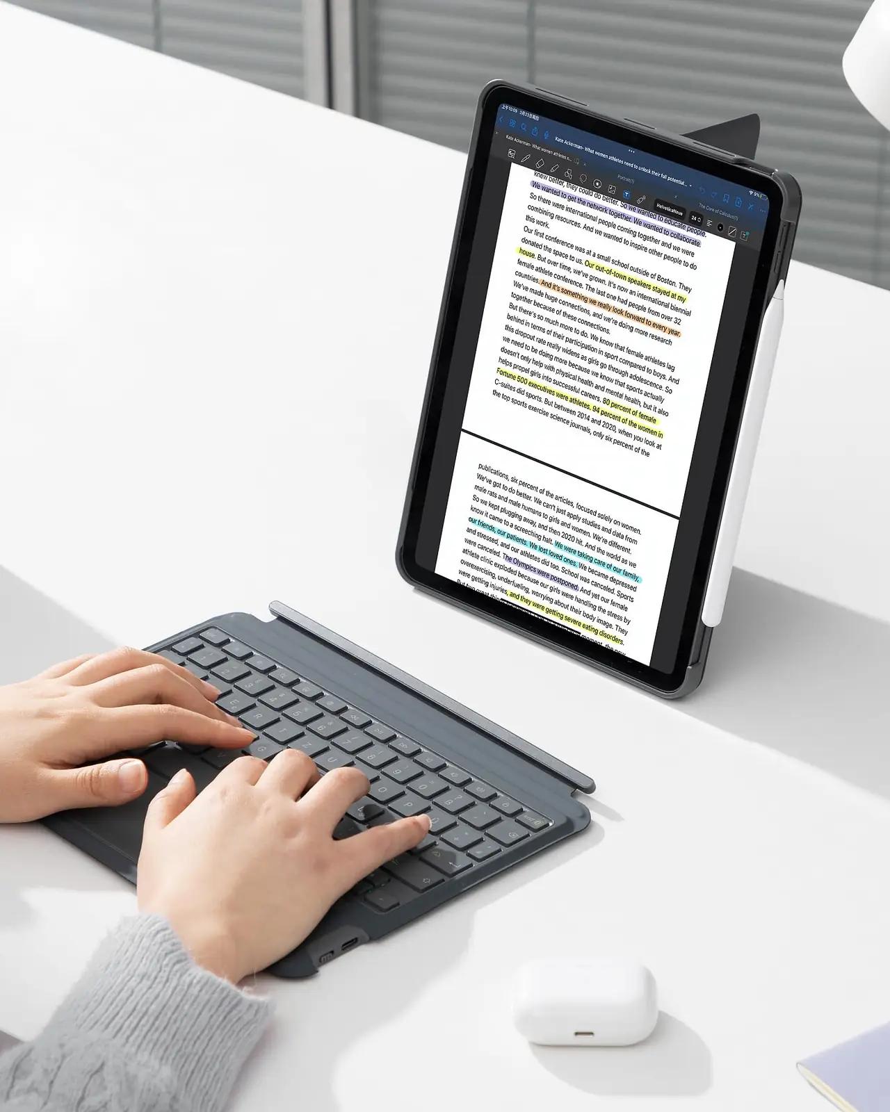 Inateck süsinikune klaviatuurikate iPadile — kerge ja kaitsev – kasutusnäide