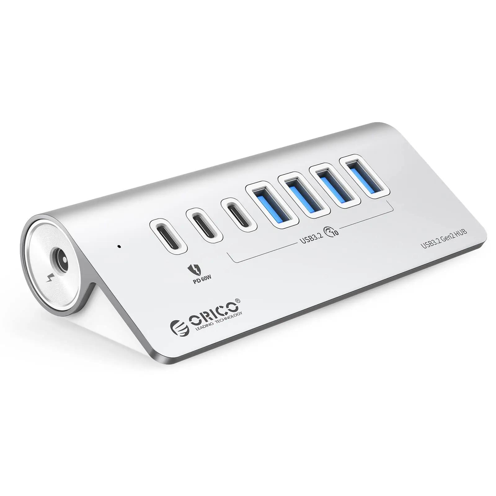 ORICO alumiiniumist USB-C hub – 7-port, PD 60 W ja 10 Gbps