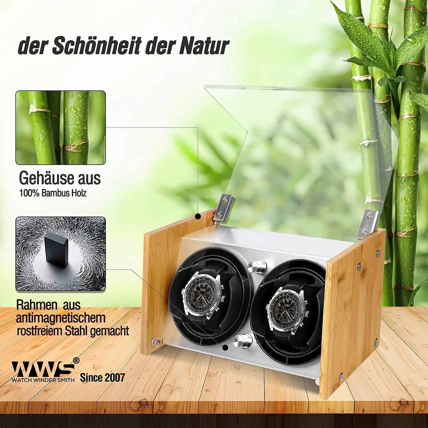 Watch Winder Smith bambuspuust kellapööraja kahele – lisavaade