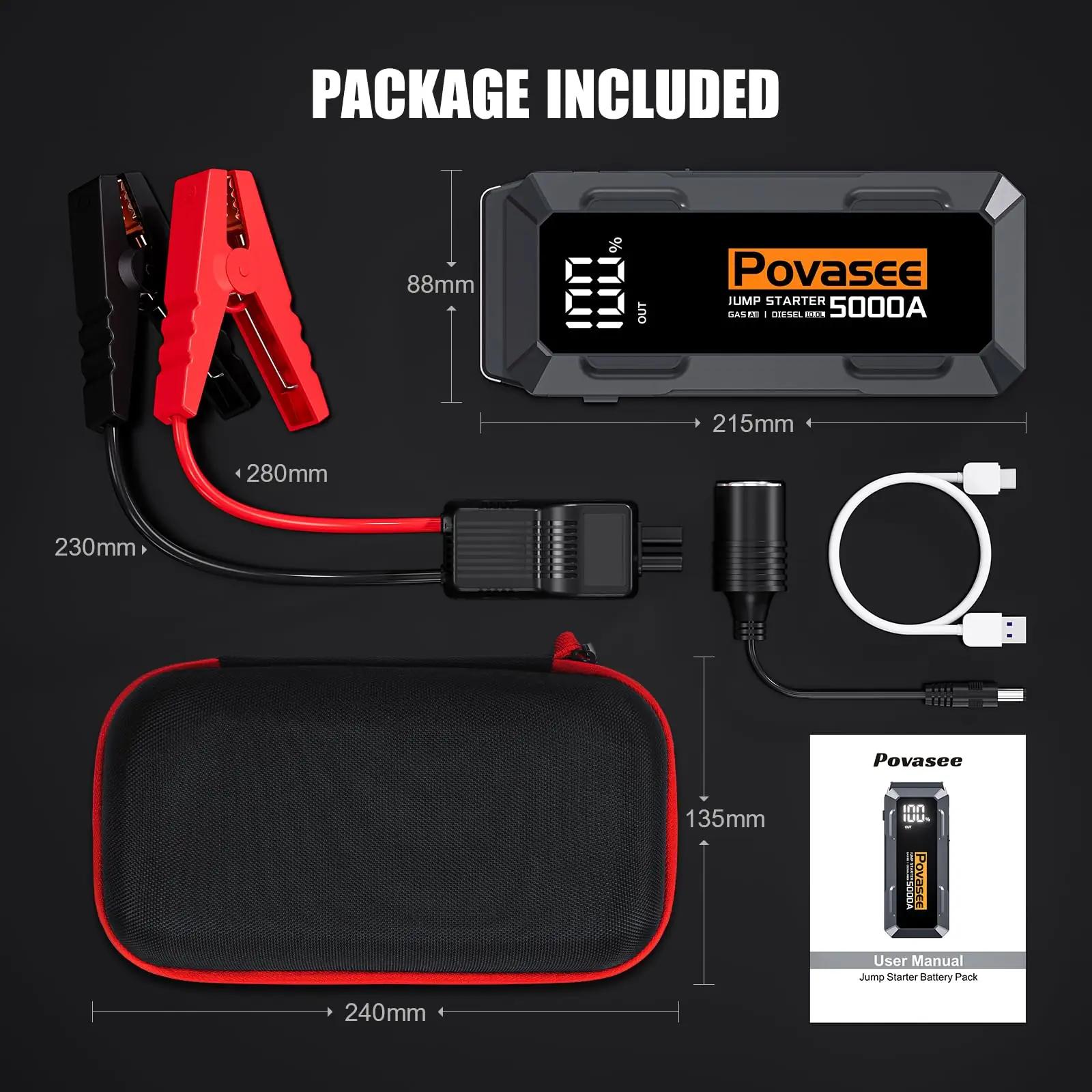 Povasee tugev Starthilfe powerbank – 5000A autoabi ja laadija – pilt 7
