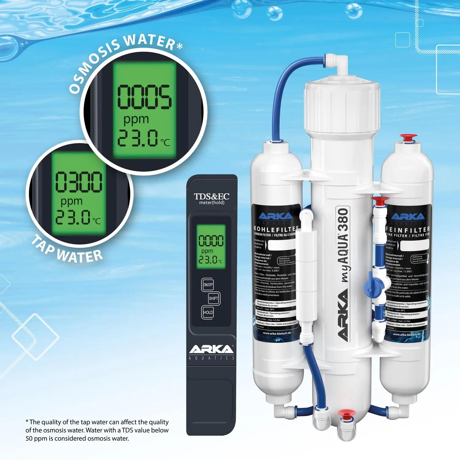 ARKA myAQUA 380 – tugev 380 l/p puhastav osmoseseade – pakend ja tarvikud