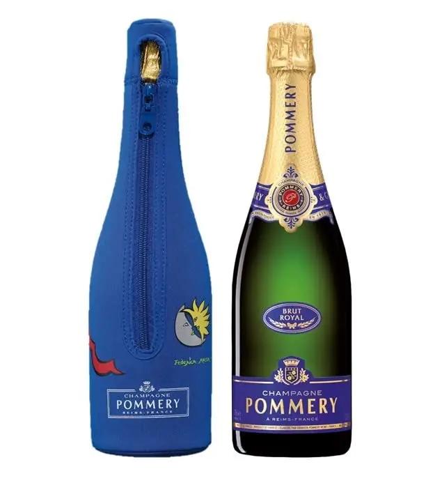 Pommery šampanja koos jahutava neopreenist kestaga – kingiidee – kasutusnäide