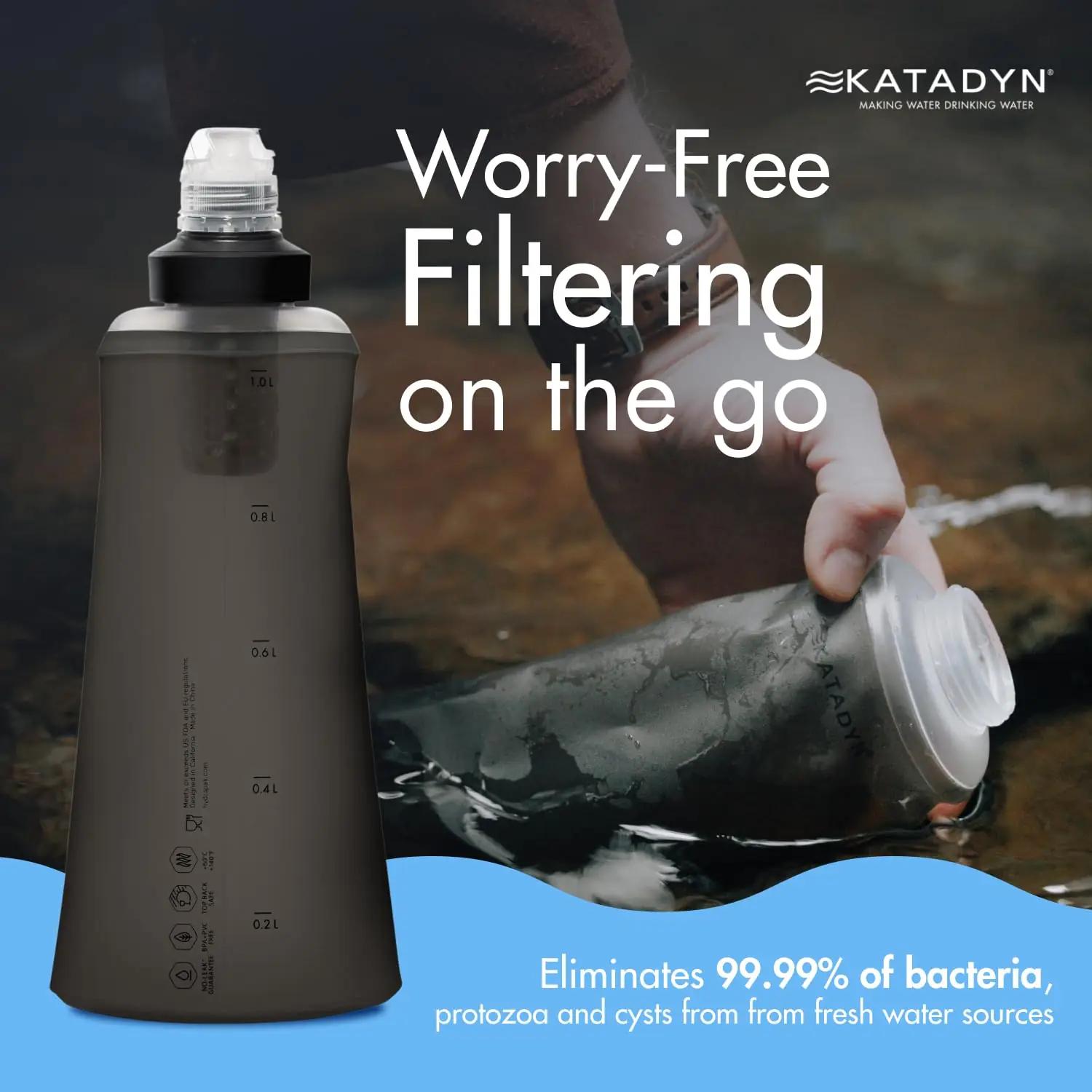KATADYN veefilter BeFree Tactical 1 L — vastupidav matkakaaslane – pakend ja tarvikud