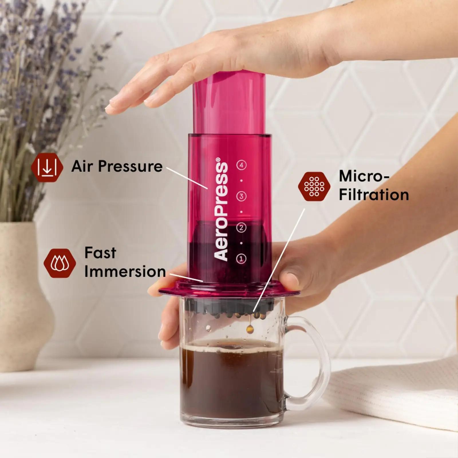 AeroPress 90PR01 tee ja espresso – detailne lähivaade
