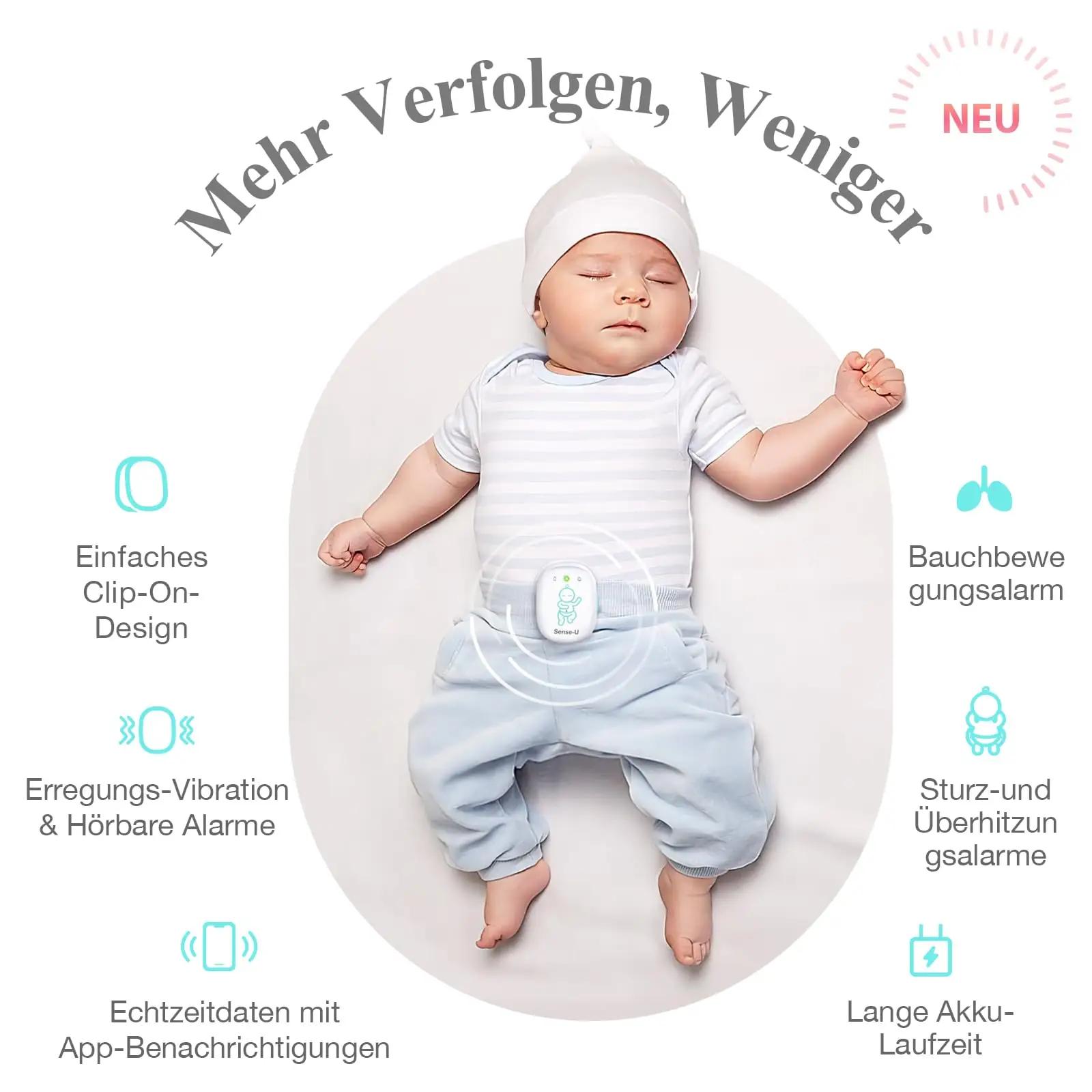 Sense-U nutikas beebimonitor — liigutuse ja temperatuuri jälgija – detailne vaade