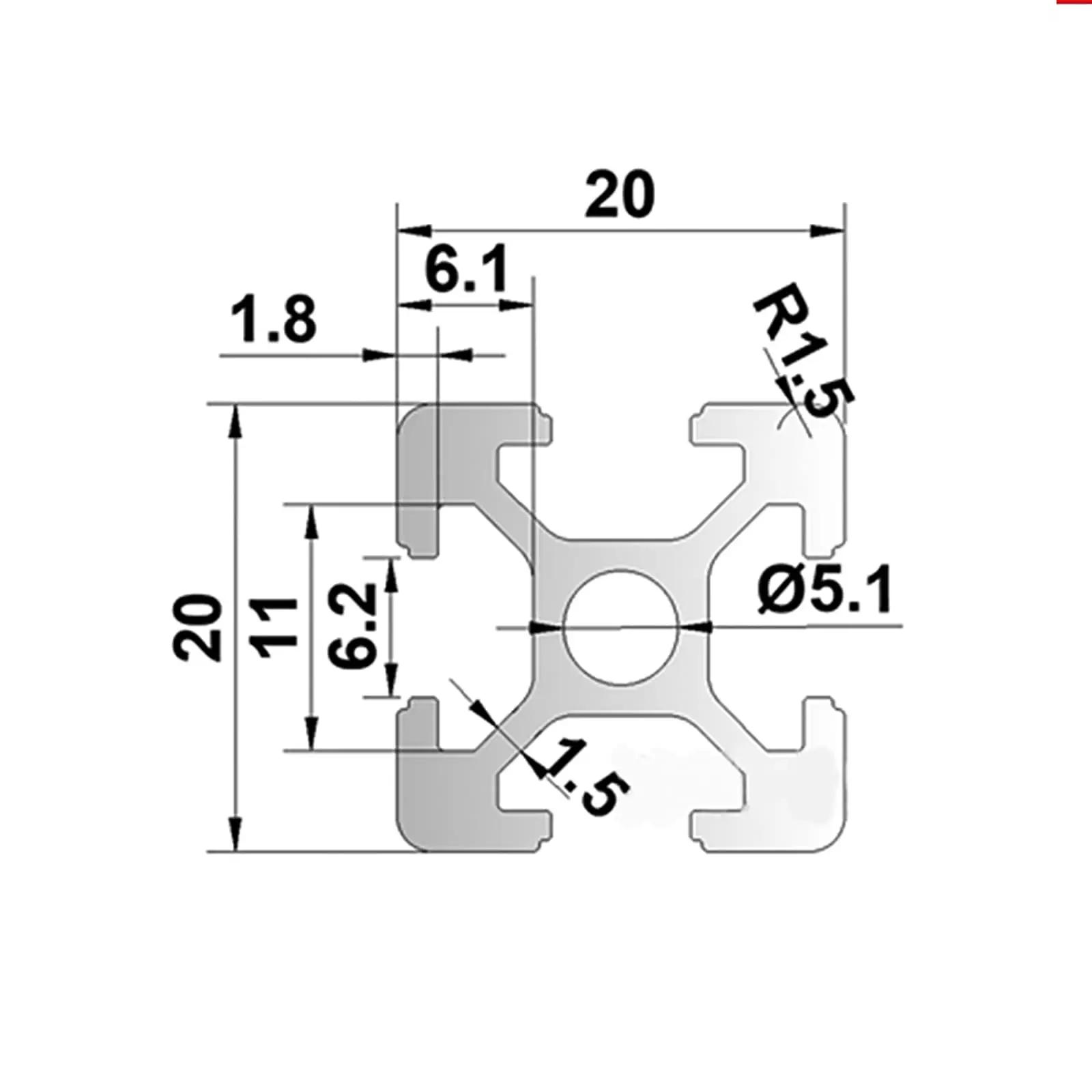 Coavoo alumiiniumist profiil 600 mm — tugev raamielement – detailne vaade