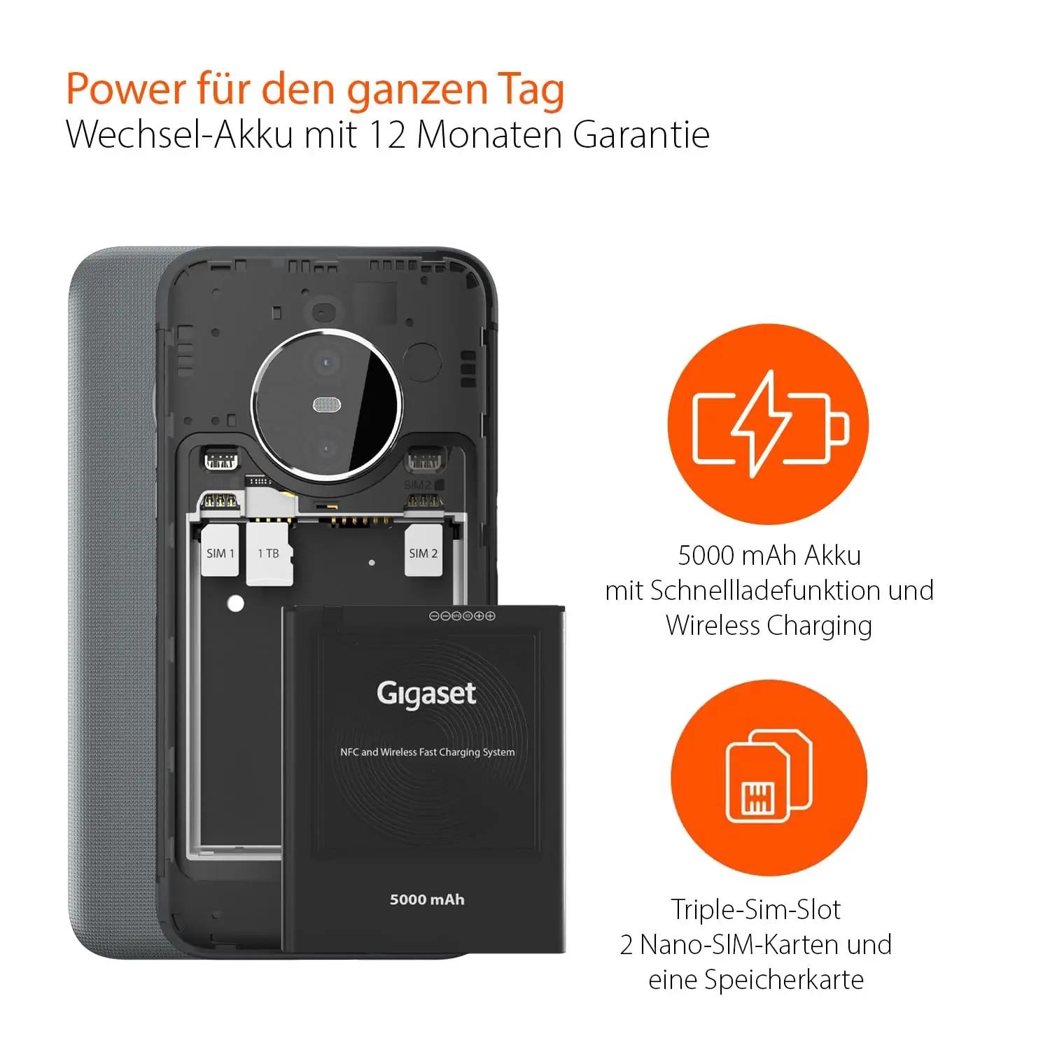 Gigaset vastupidav välitelefon GX6 – IP68, tugev korpus – pakend ja tarvikud