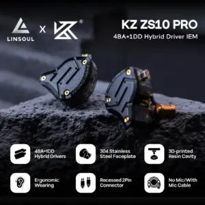 LINSOUL KZ ZS10 Pro kõrvaklapid – detailne lähivaade