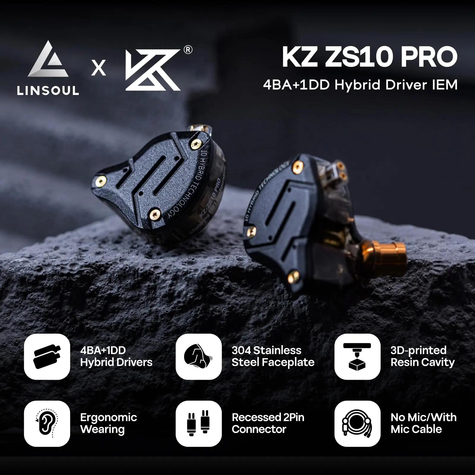 LINSOUL KZ ZS10 Pro kõrvaklapid – detailne lähivaade