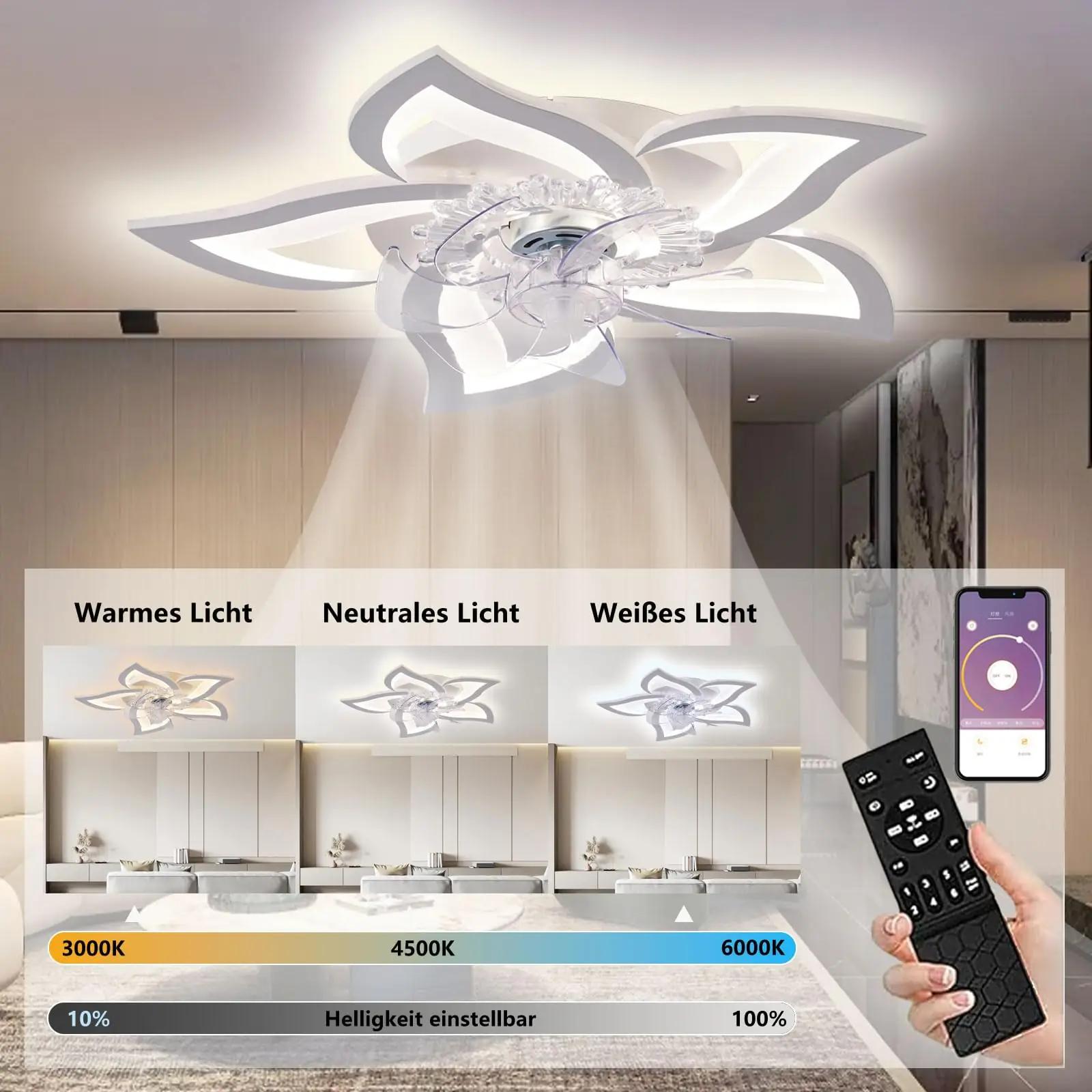 MiiR modernne lakkeventilaator-valgusti 69cm – vaikne – kasutusnäide