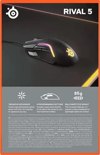 SteelSeries kerge mänguhiir Rival 5 — täpne ja ergonoomiline – pilt 14