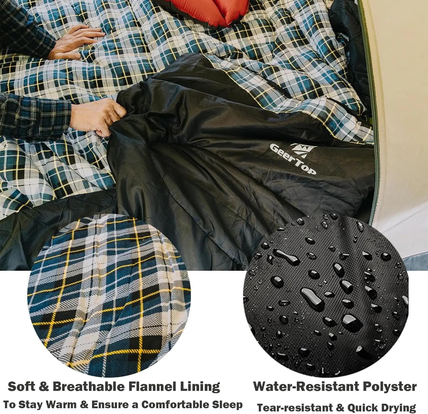 GEERTOP mugav XXL flanellist telgisärkune magamiskott 220×100 – detailne vaade