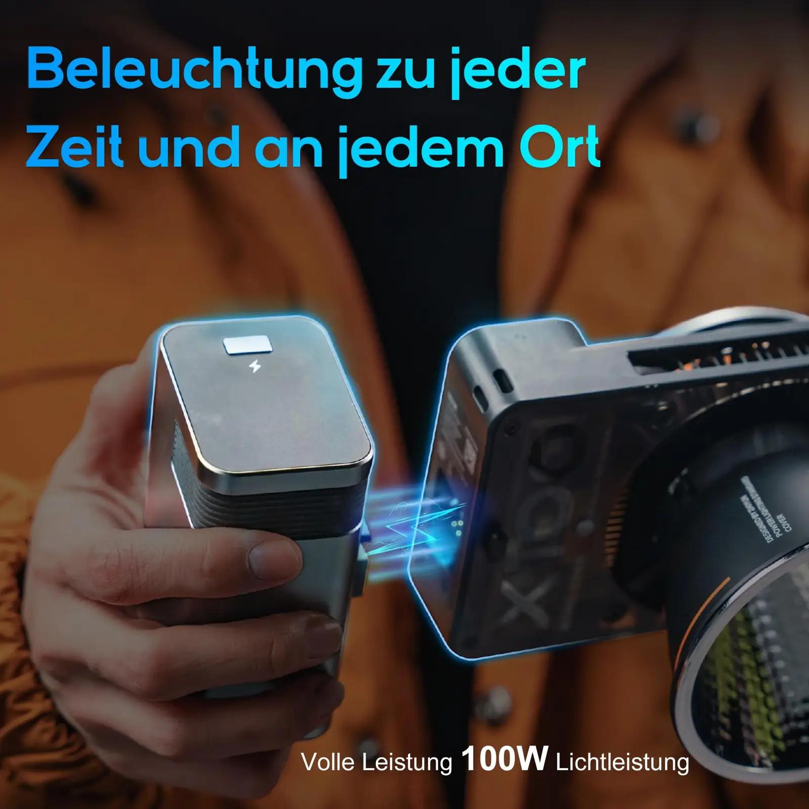 ZHIYUN tugev 100 W COB videovalgusti koos akuga ja Bowens – detailne vaade