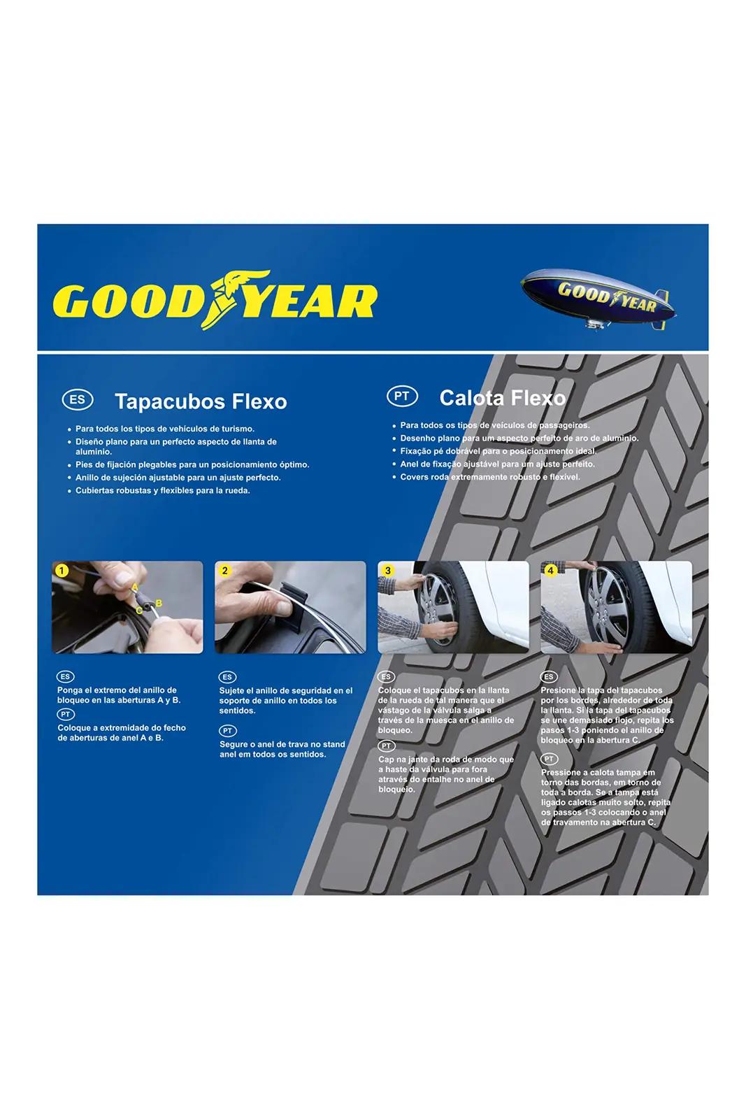 Goodyear 14″ mustad Flexo rattakatted – vastupidav stiil – pilt 7