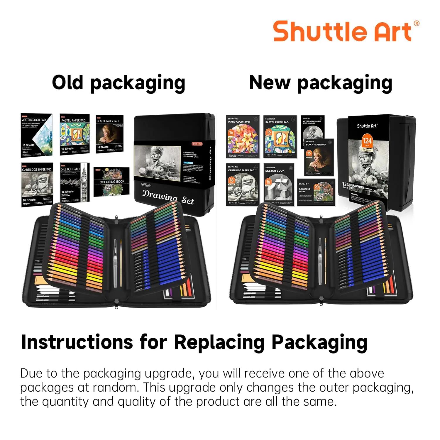 Shuttle Art kunstikomplekt 124 osa – puidust kriidid ja pliiatsid – pilt 8