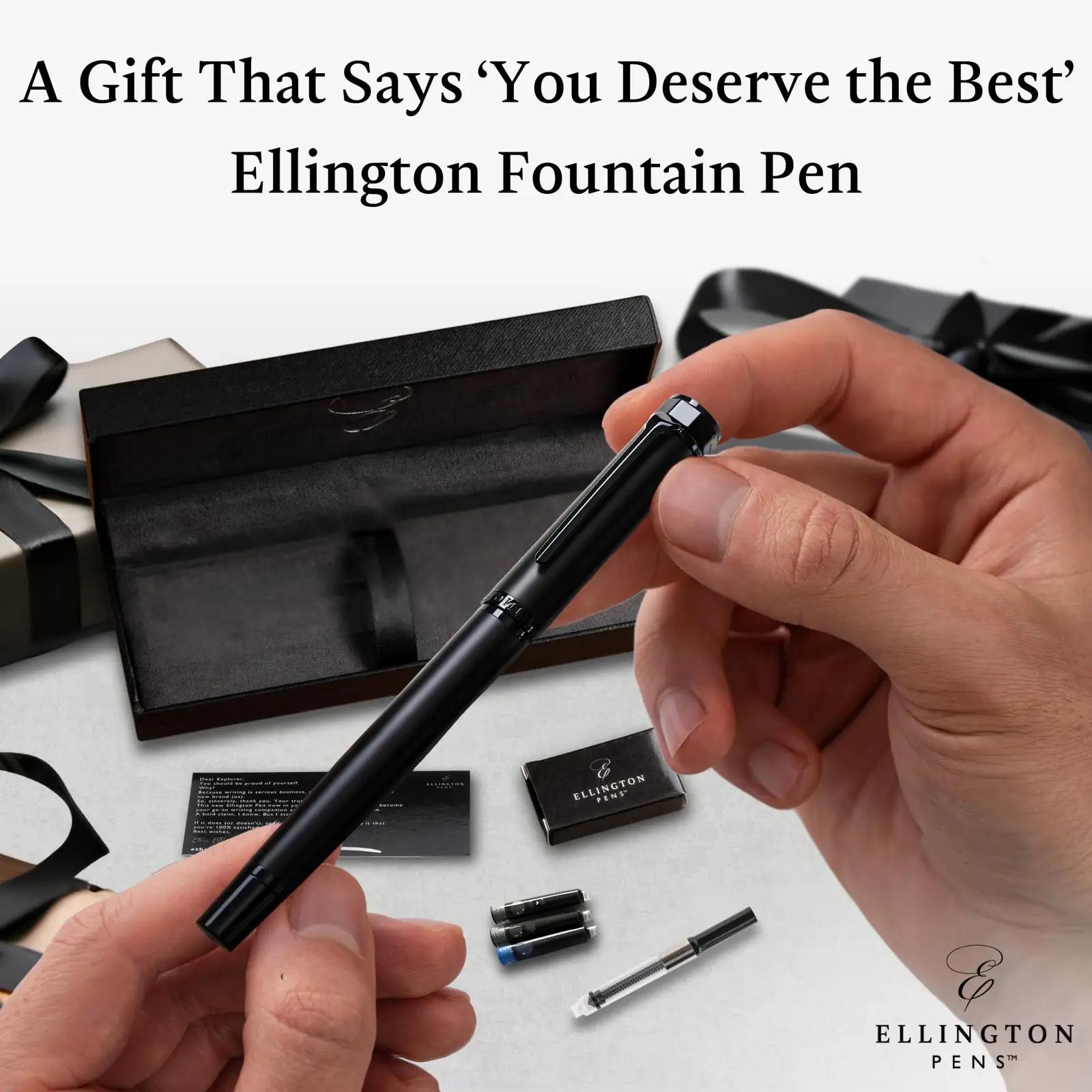 Ellington Pens elegantne roostevaba sulepea – kingi kirjutamiseks – pakend ja tarvikud