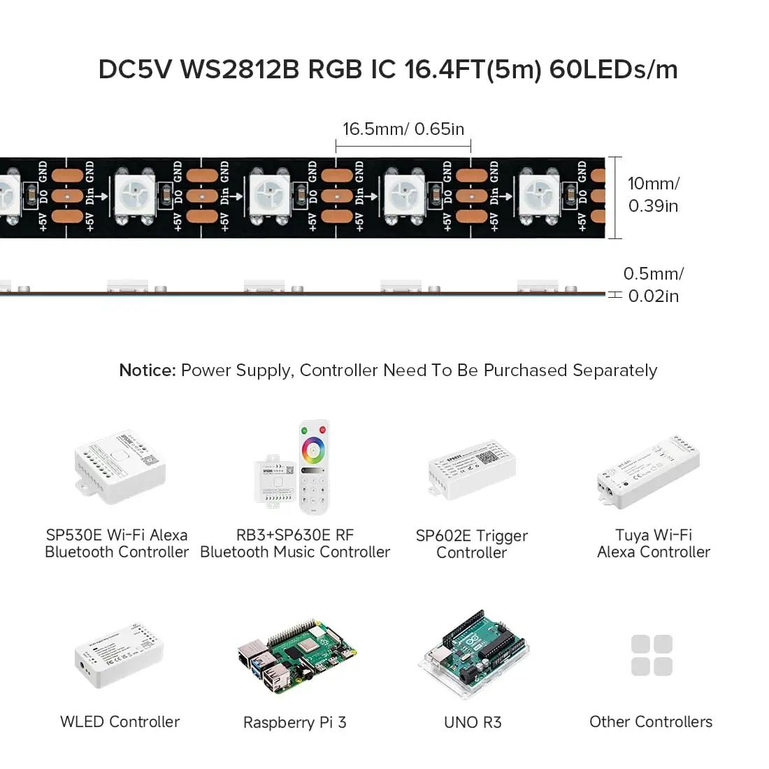 BTF-LIGHTING veekindel RGB LED-riba — paindlik dekor – pakend ja tarvikud