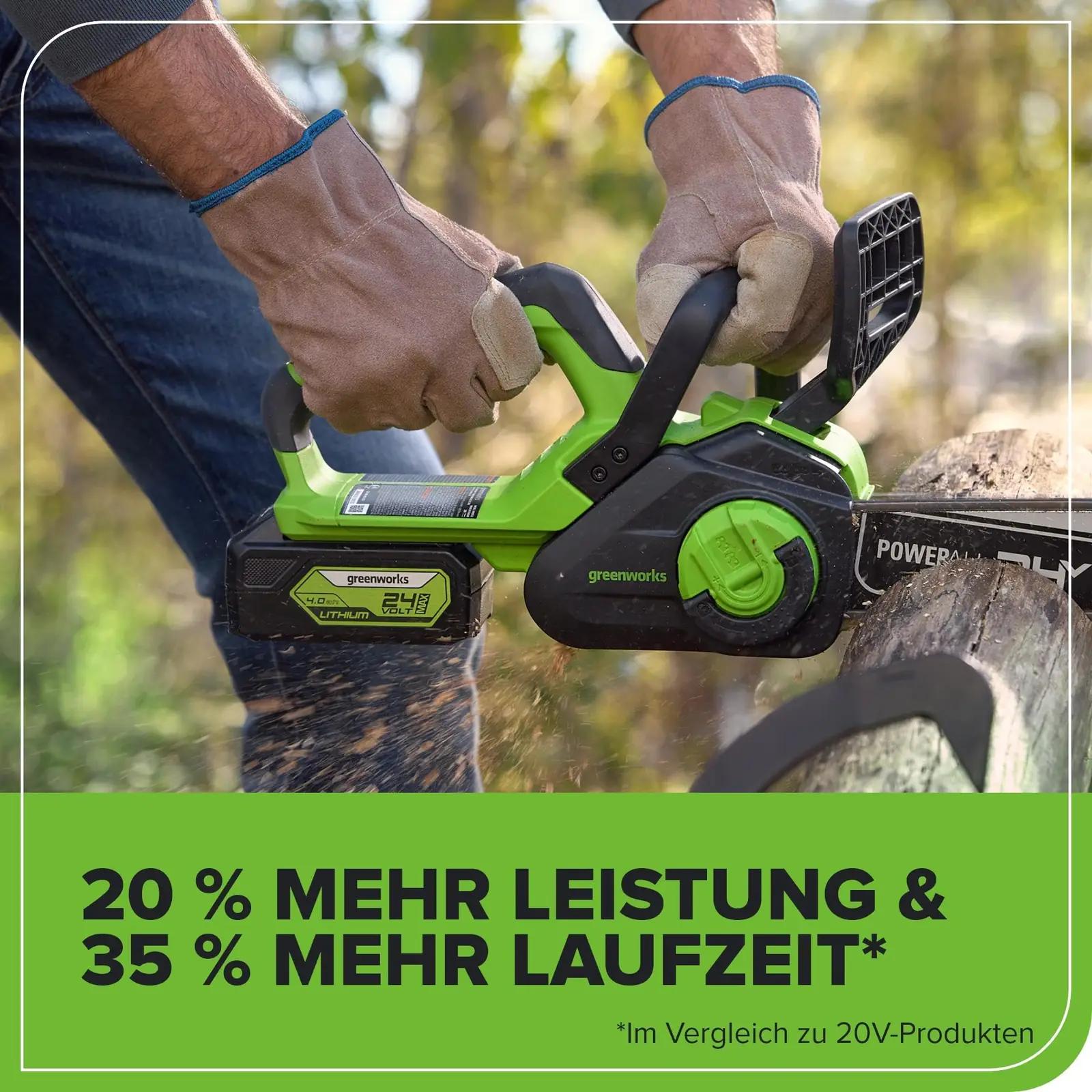 Greenworks tugev 24V 4Ah aku aiatöödeks ja kiireks laadimiseks – lisavaade