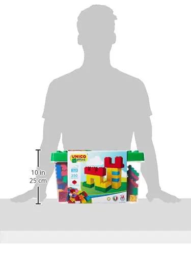Unico mänguklotsid 8525 — vastupidav plastist ehituskomplekt – pakend ja tarvikud