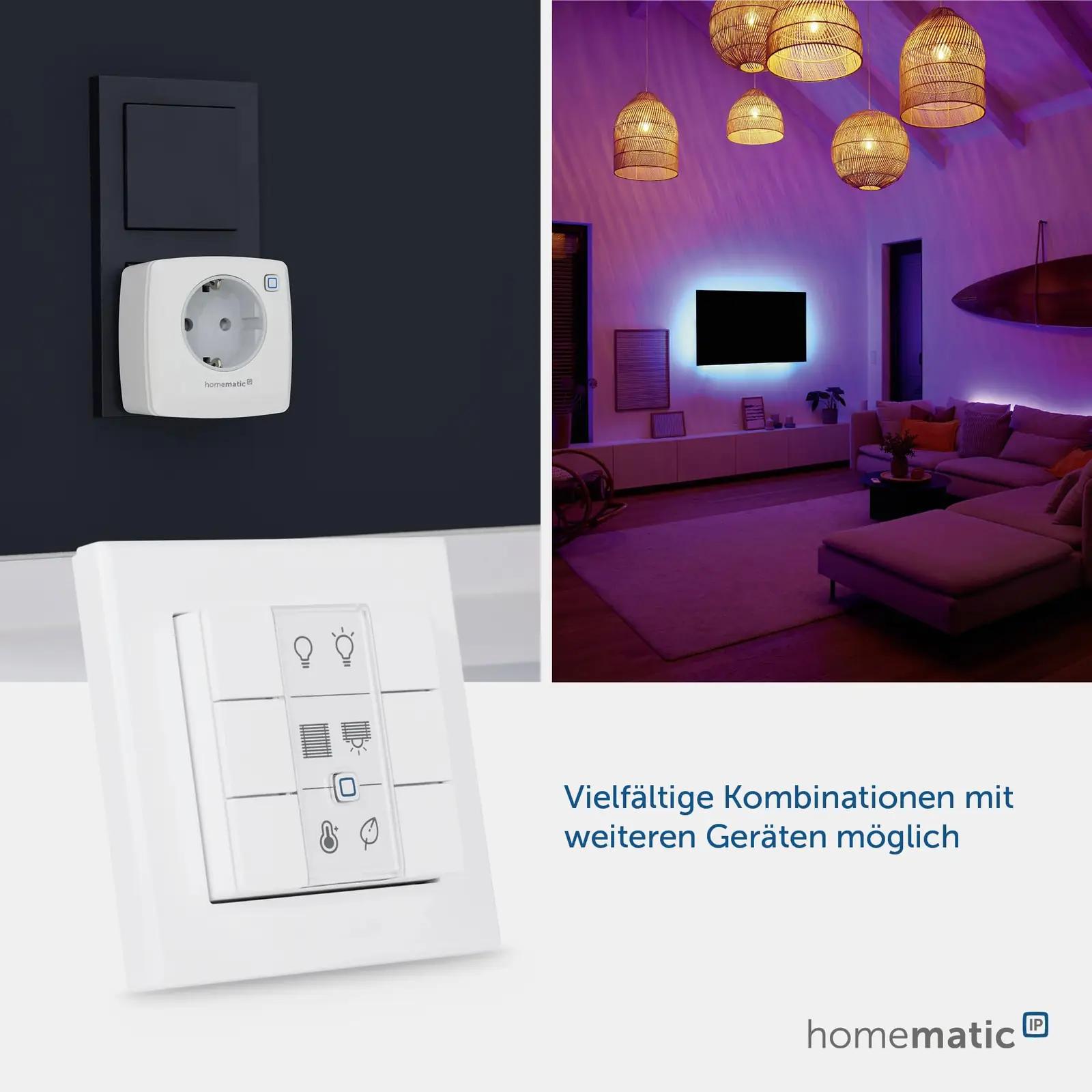 Homematic IP ühetooniline seinanupp – 6‑funktsiooniline juhtimine – lisavaade