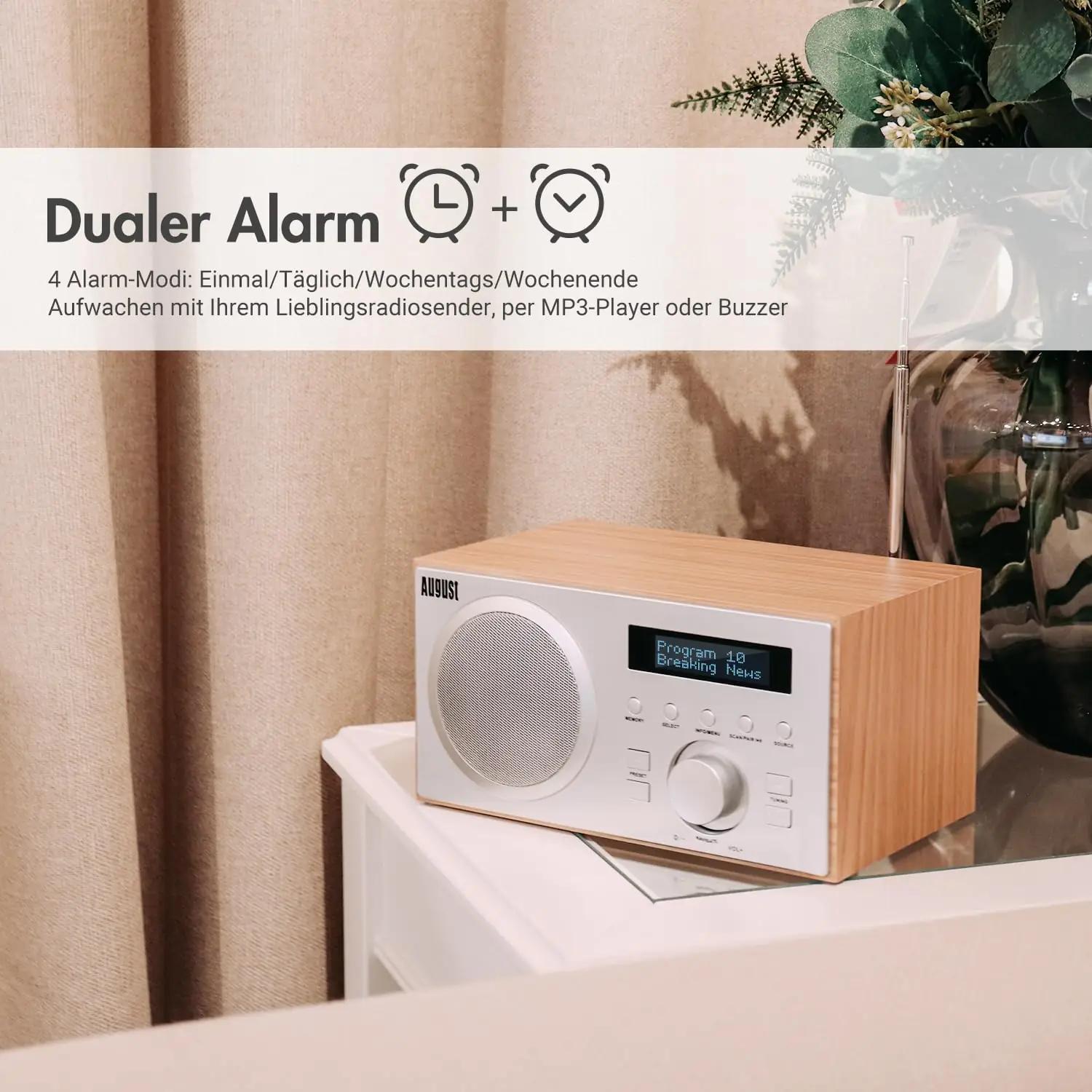 August puitkorpusega köögiraadio DAB+/FM — retro stiil – lisavaade