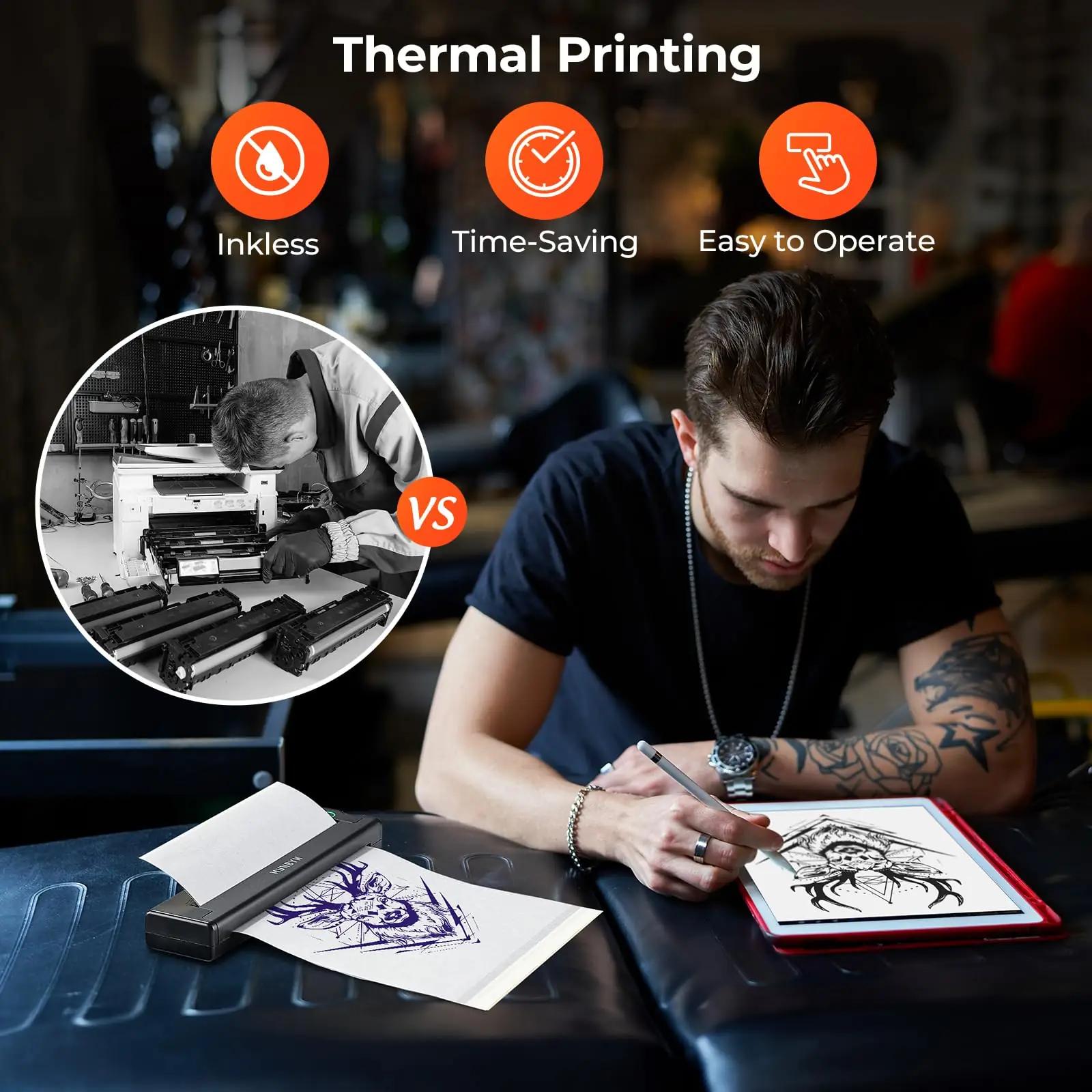 MUNBYN metallist kaasaskantav tattoo-printer — stencil ja A4 – pilt 7