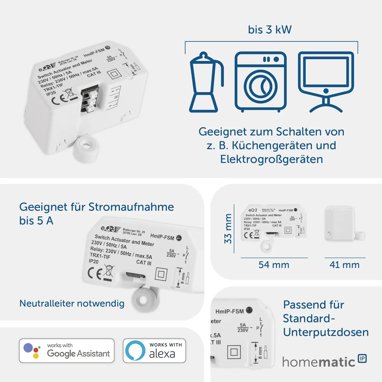 Homematic IP nutikas seinasisene lüliti ja energiaseire – pakend ja tarvikud