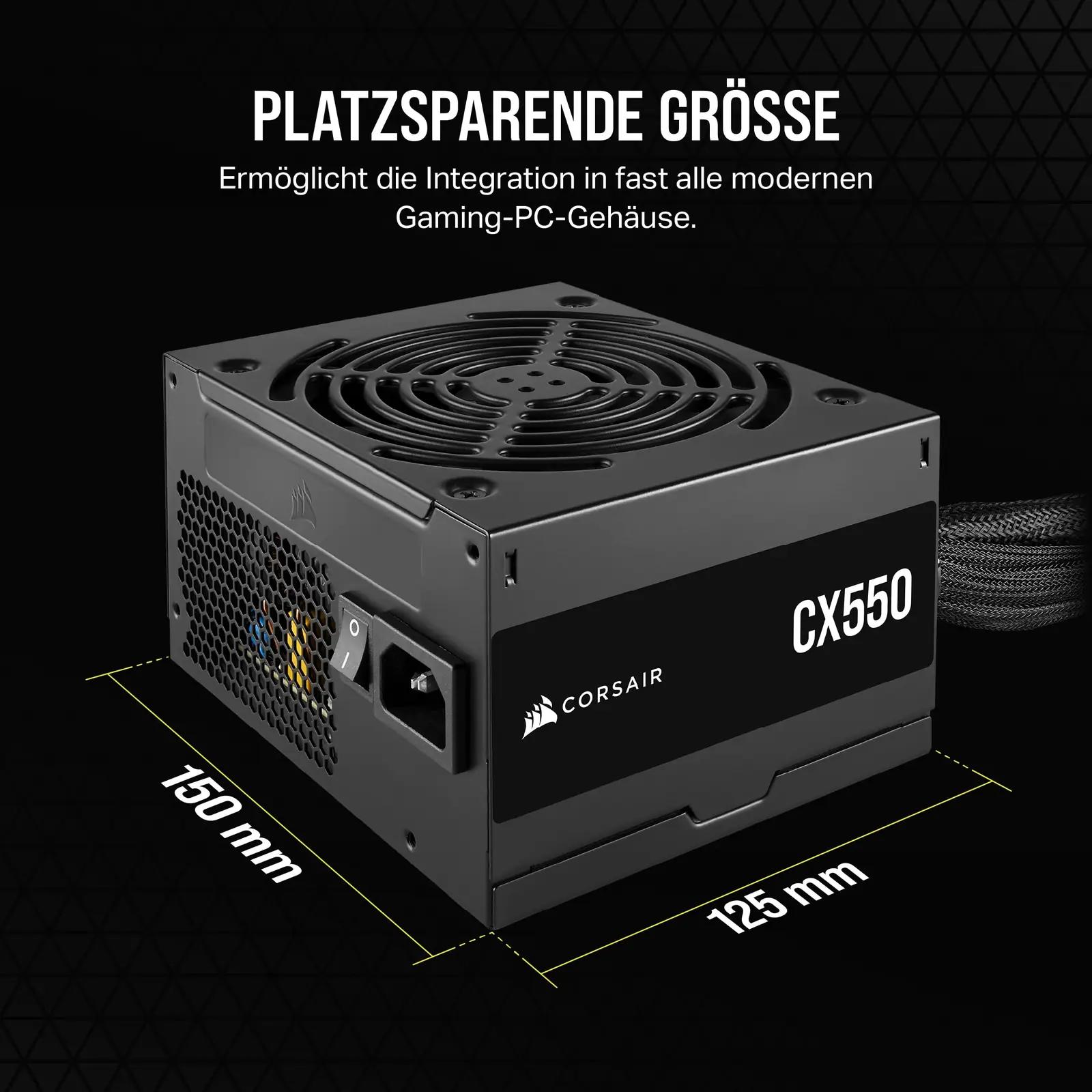 Corsair vastupidav 550W toiteplokk — vaikne ja tõhus – lisavaade