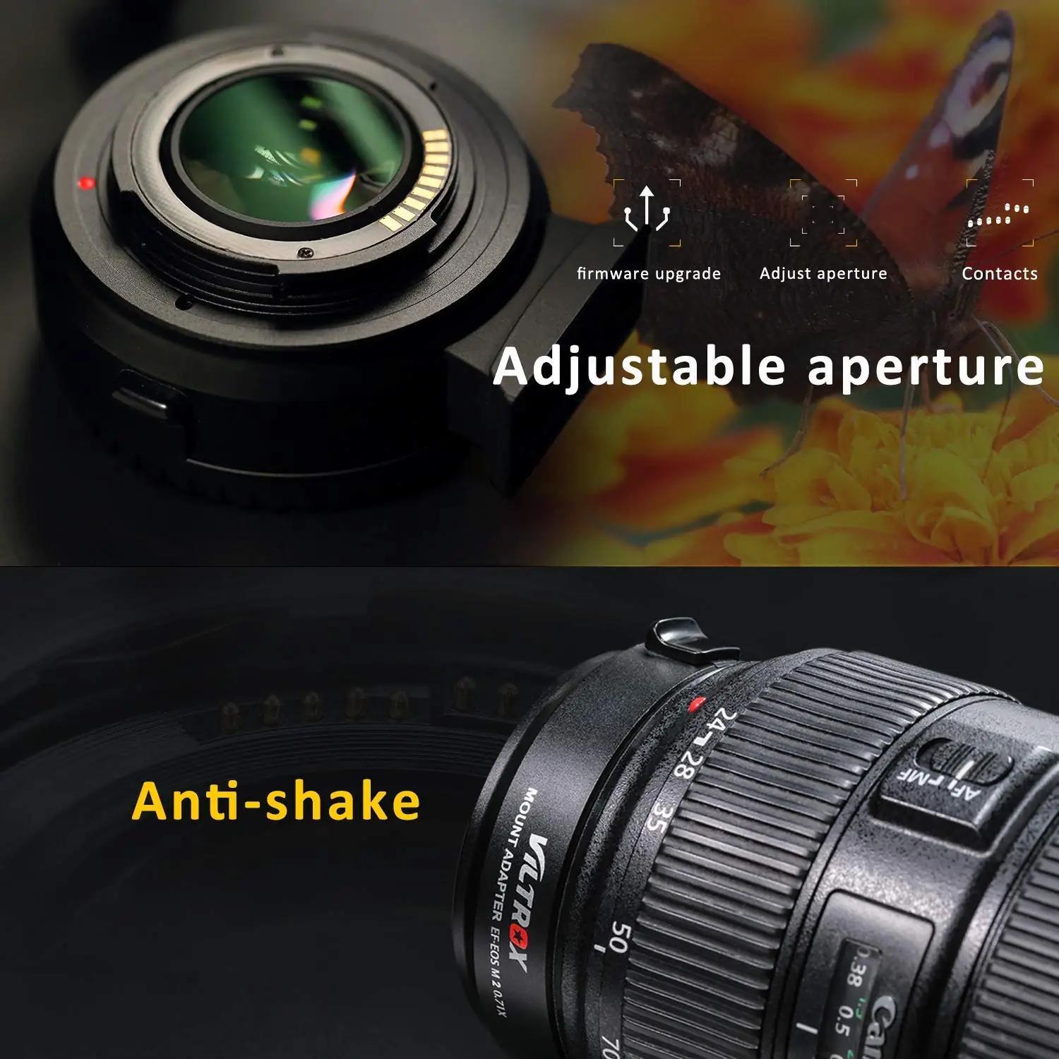 EBYPHAN metallist adapter EF-EOS M2 – Speed‑Booster 0.71x – kasutusnäide