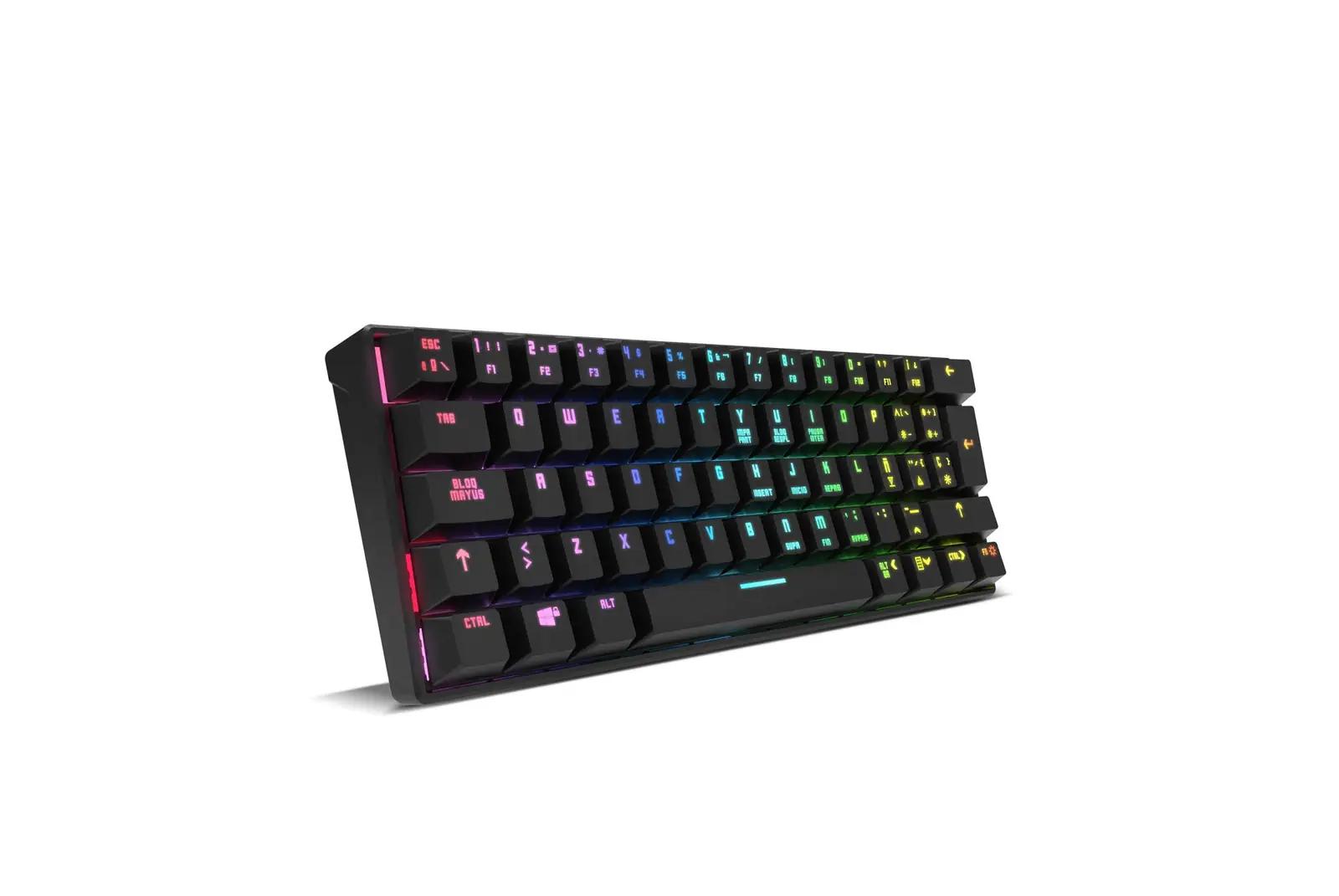 KROM mehaaniline 60% mänguklaviatuur RGB ja Bluetoothiga – detailne vaade