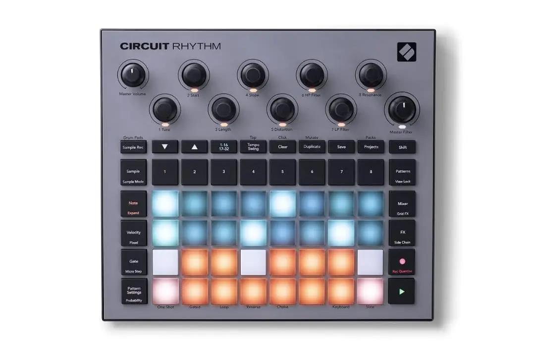 Novation groovebox ja sampler — robustne vinüülmaterjal