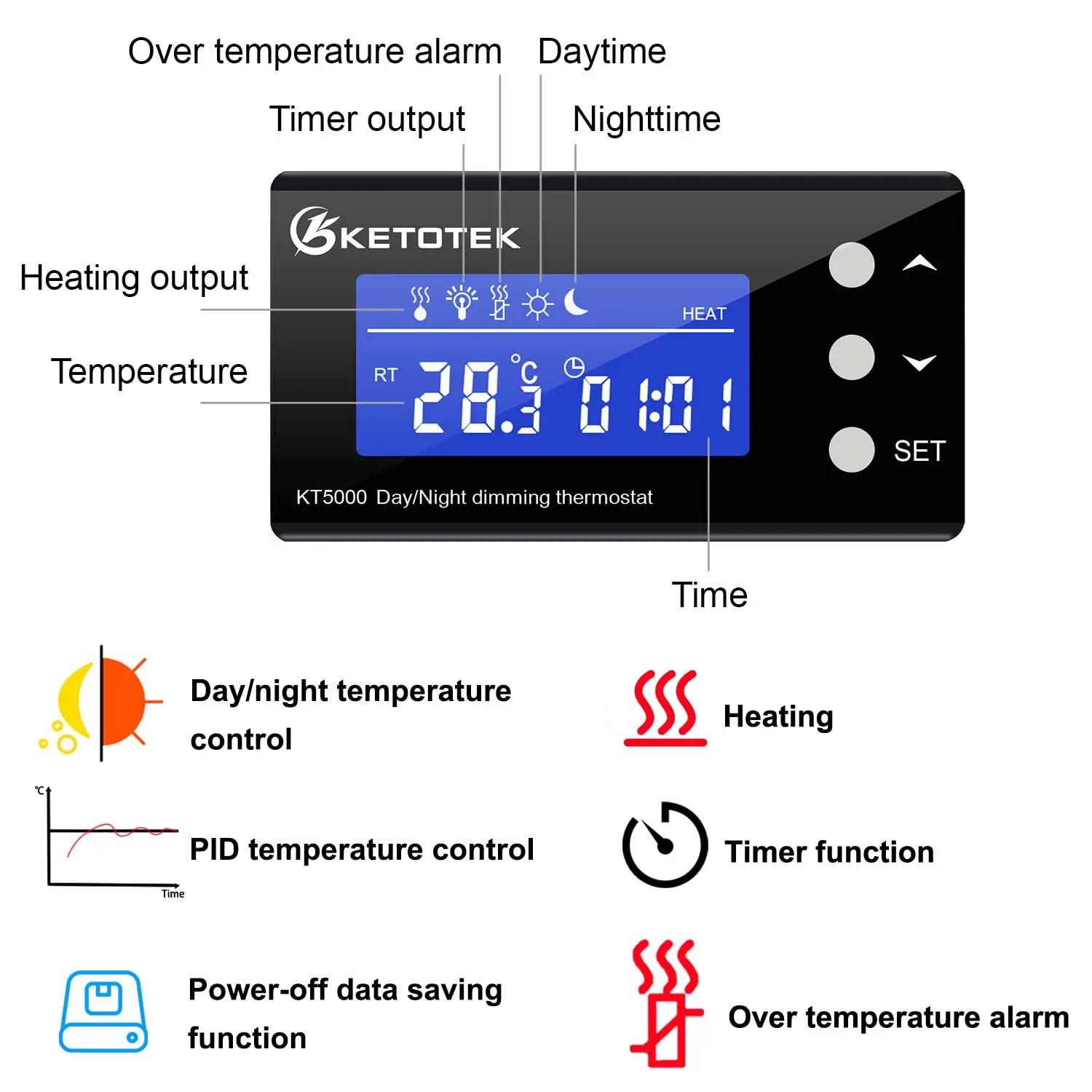 KETOTEK PID-termostaat terrariumile — täpne temperatuuri kontroll – kasutusnäide