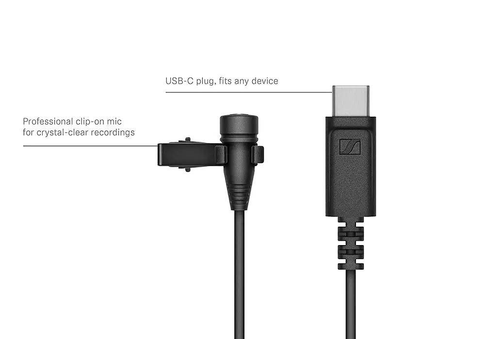 Sennheiser kvaliteetne klambriga mikrofoni komplekt – detailne vaade