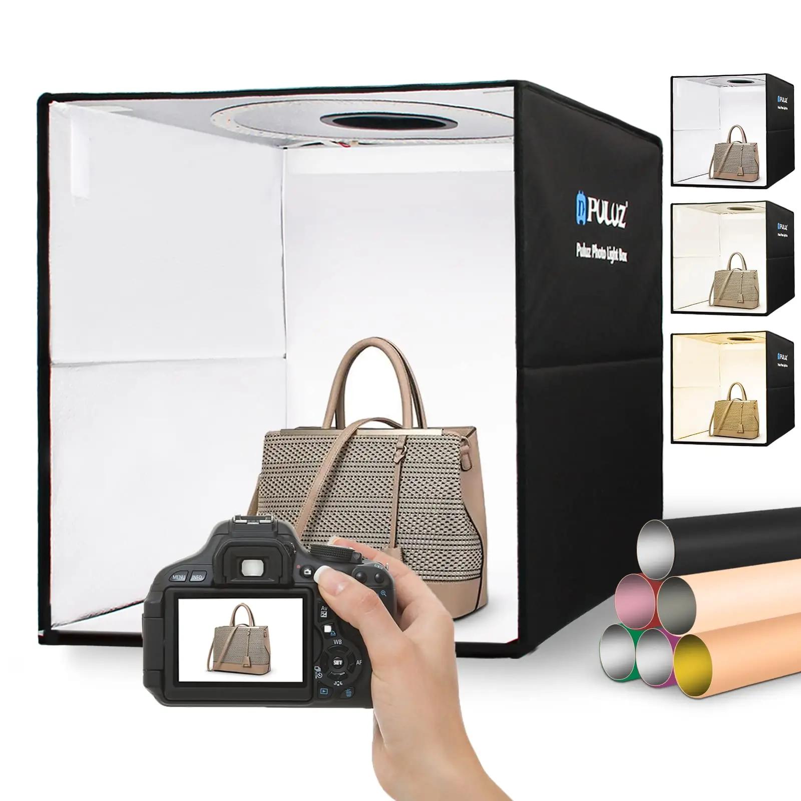 PULUZ kompaktne 40×40 cm fotobox — kaasaskantav stuudiolahendus