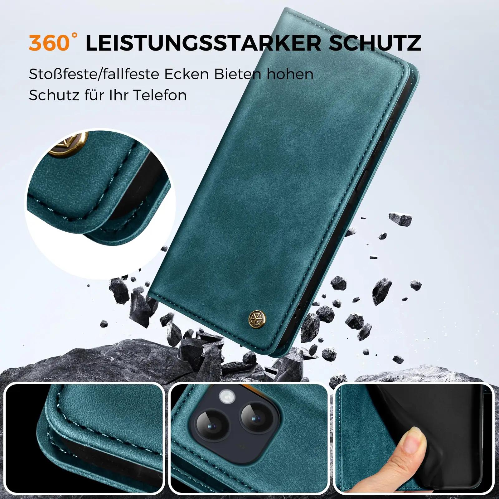 Kirnntca nahkne iPhone 14 kaitseümbris – kaartide ja kaitsega – pakend ja tarvikud