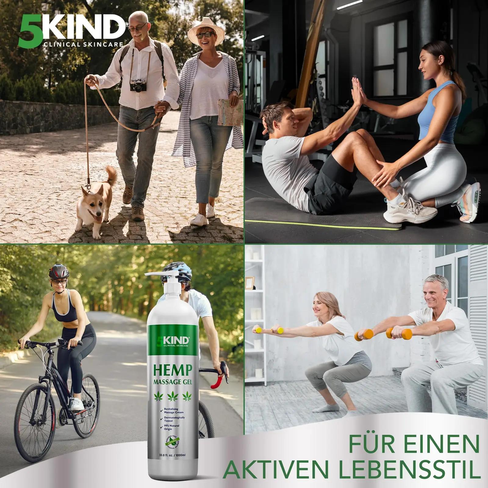 5kind clinical skincare tugevatoimeline Hanf-Aktivgel 1000ml – kasutusnäide