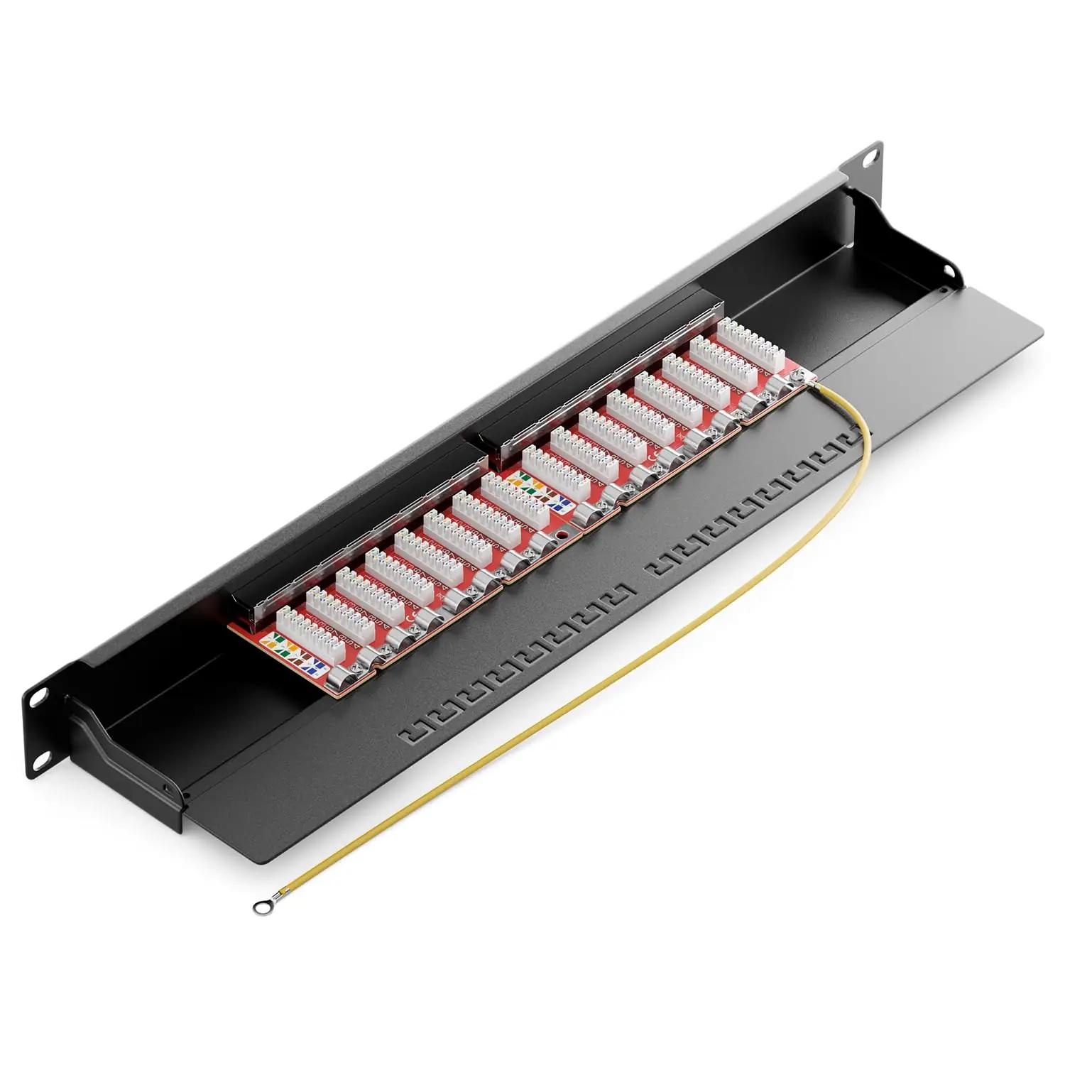 deleyCON CAT6a 16-portine metallist patchpanel – rack-montaaž – lisavaade