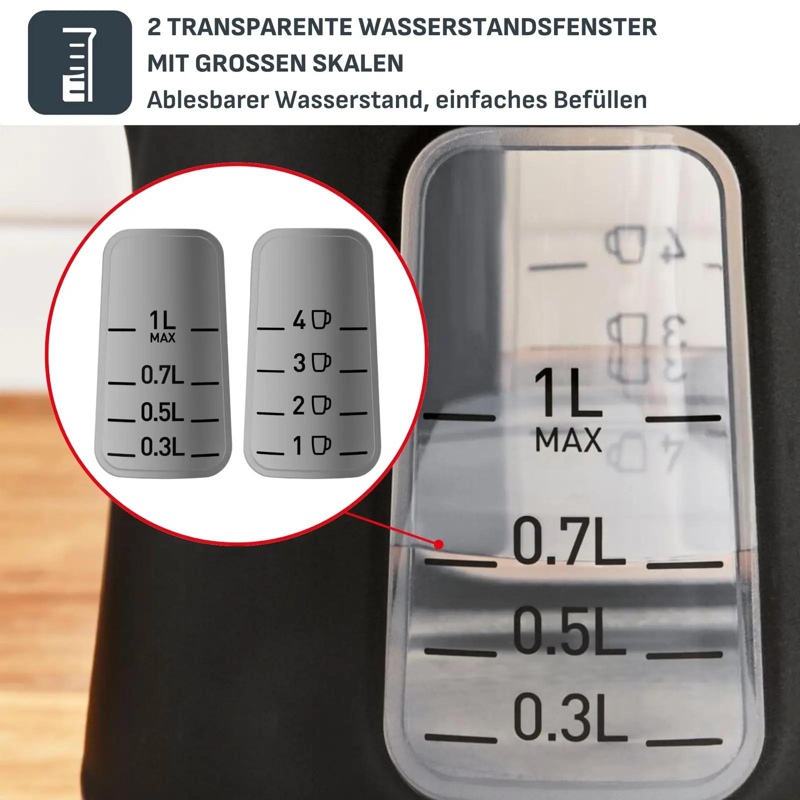 Tefal stiilne 1 l veekeetja — kompaktne ja mugav – pakend ja tarvikud