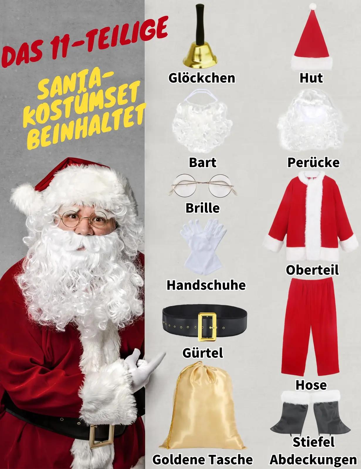 Ahititi jõuluvana kostüüm Deluxe XL – pehme polüester – pakend ja tarvikud