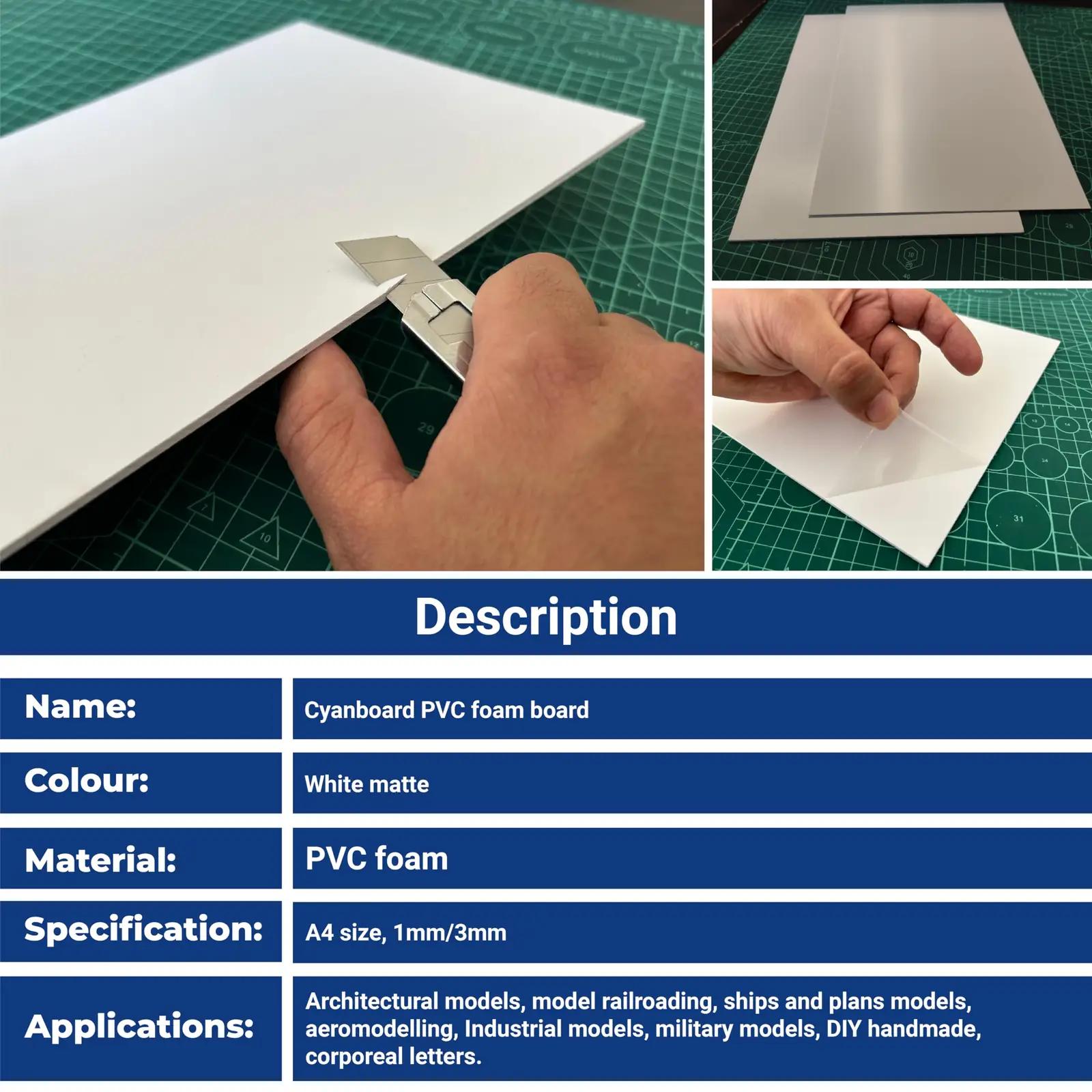 Cyanboard matt PVC-plaadid 6 tk — kerge ja vastupidav A4 – detailne vaade