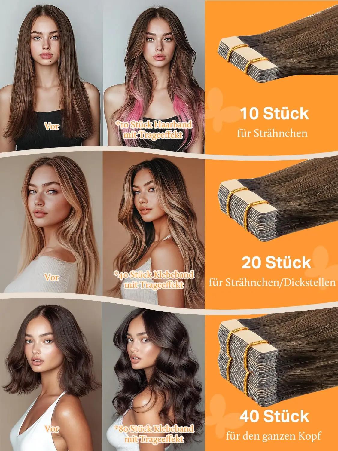 DOORES naturaalsed pikendused 45 cm – pehme balayage toon – pilt 6