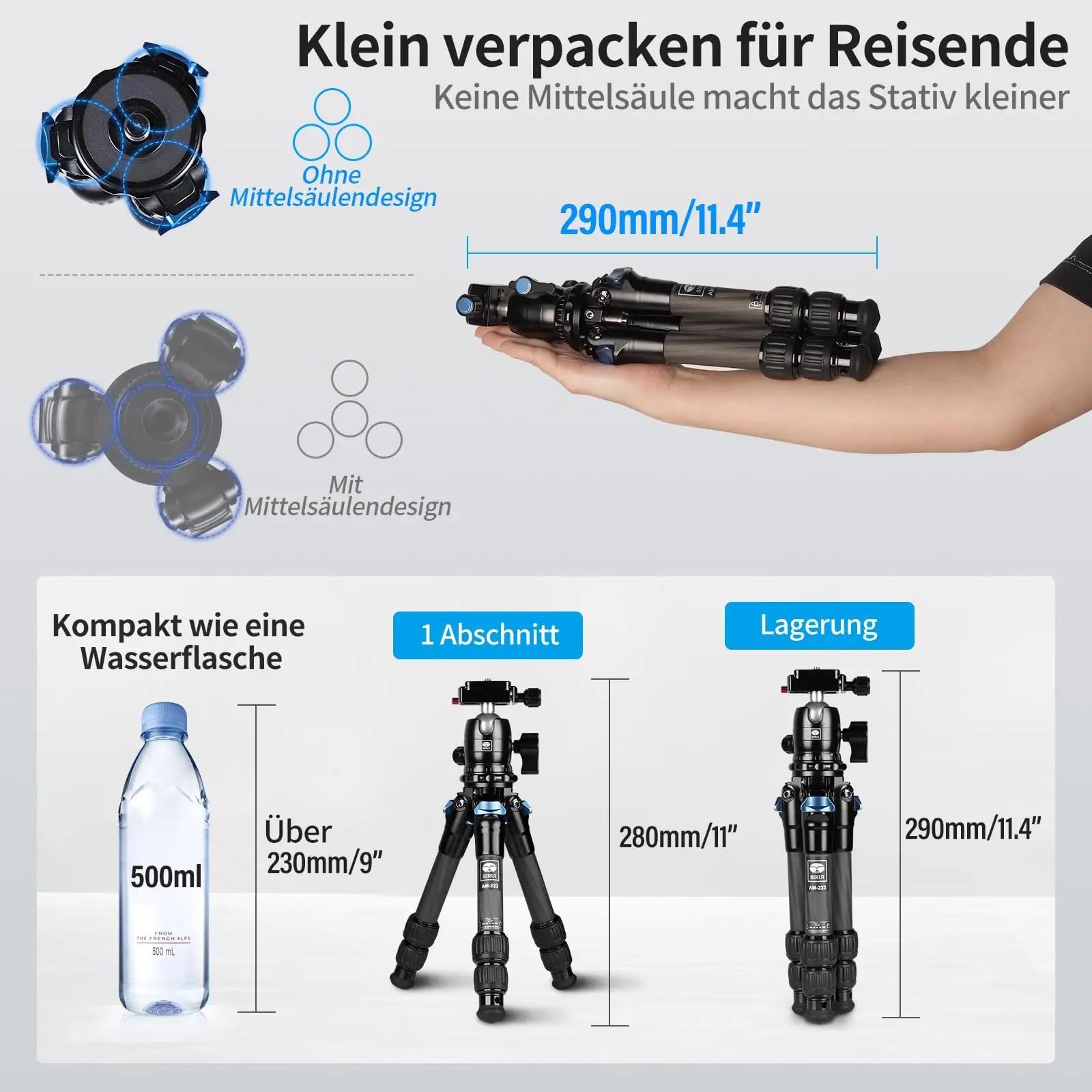 SIRUI süsinikkiust mini-statiiv — kerge reisikaaslane ja kingitus – detailne vaade