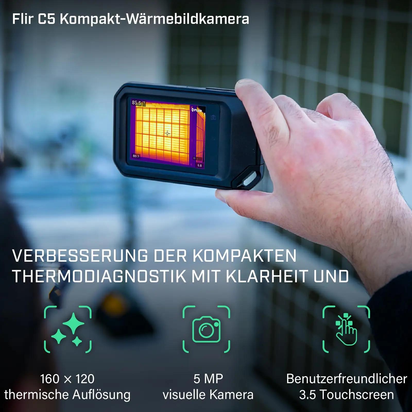 FLIR kompaktne C5 termokaamera – kaasaskantav kontrolliks – detailne vaade